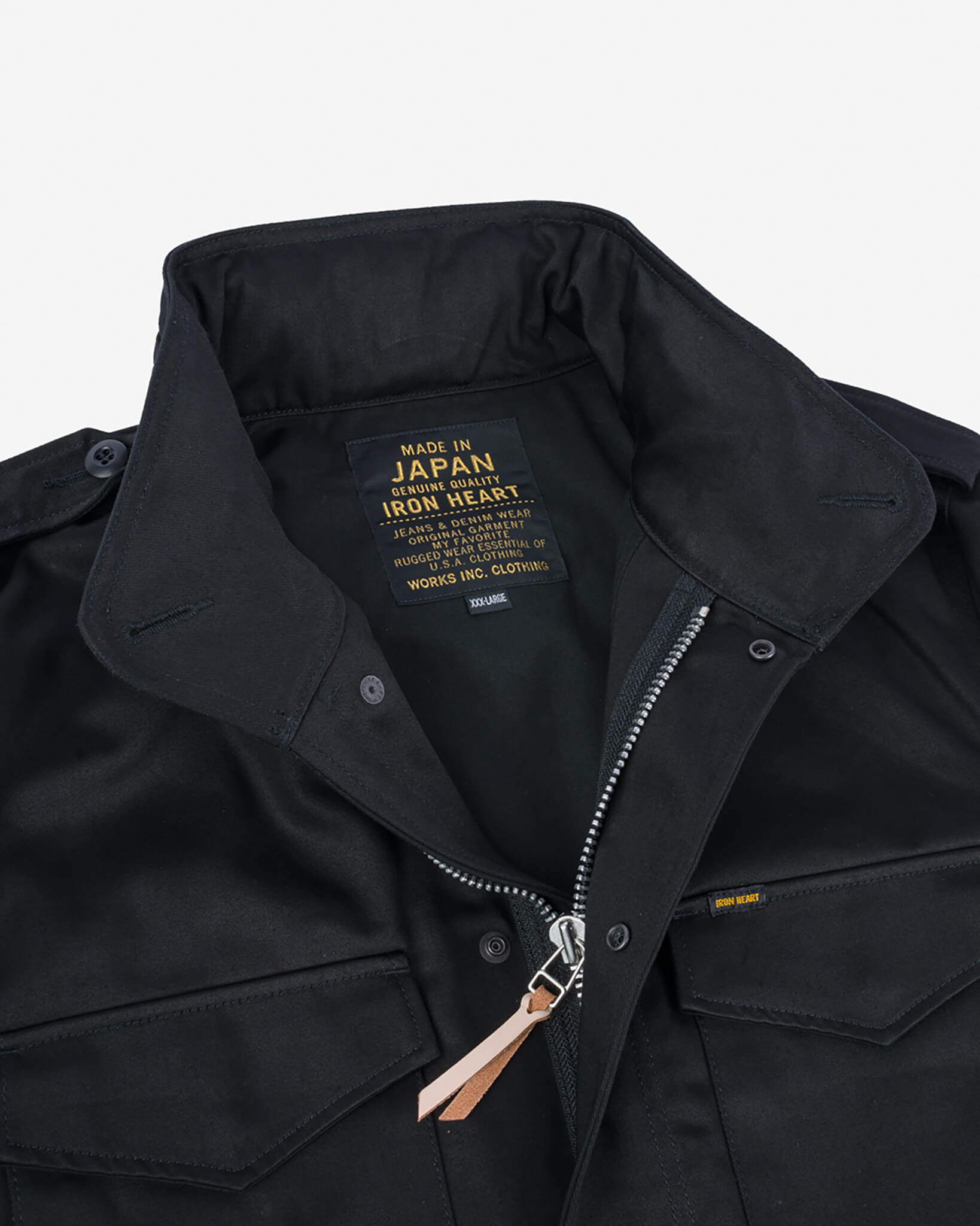 IHM-27-BLK Sateen M65 Field Jacket - Black - 9