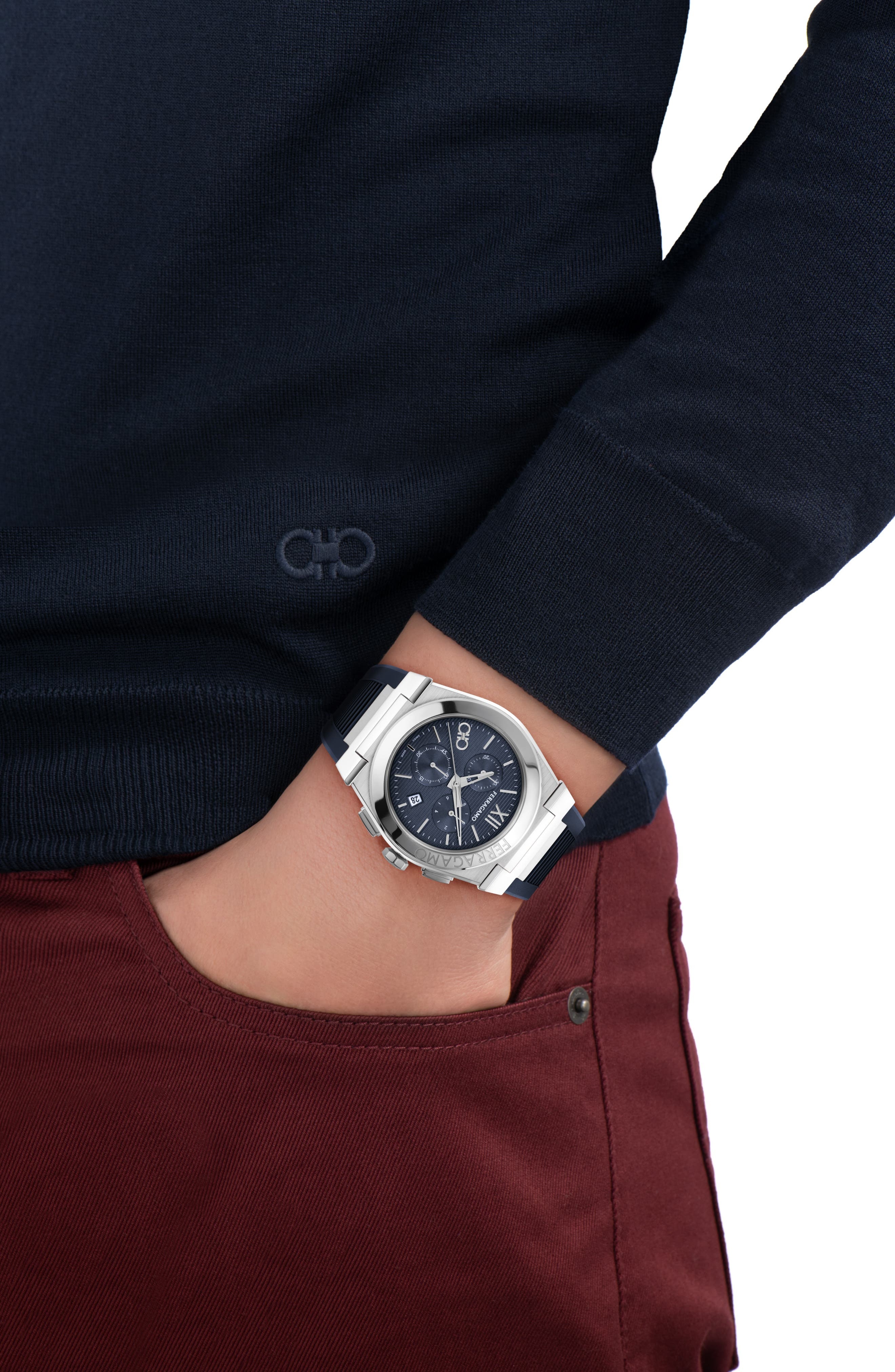 Vega Chronograph Silicone Strap Watch, 42mm - 2