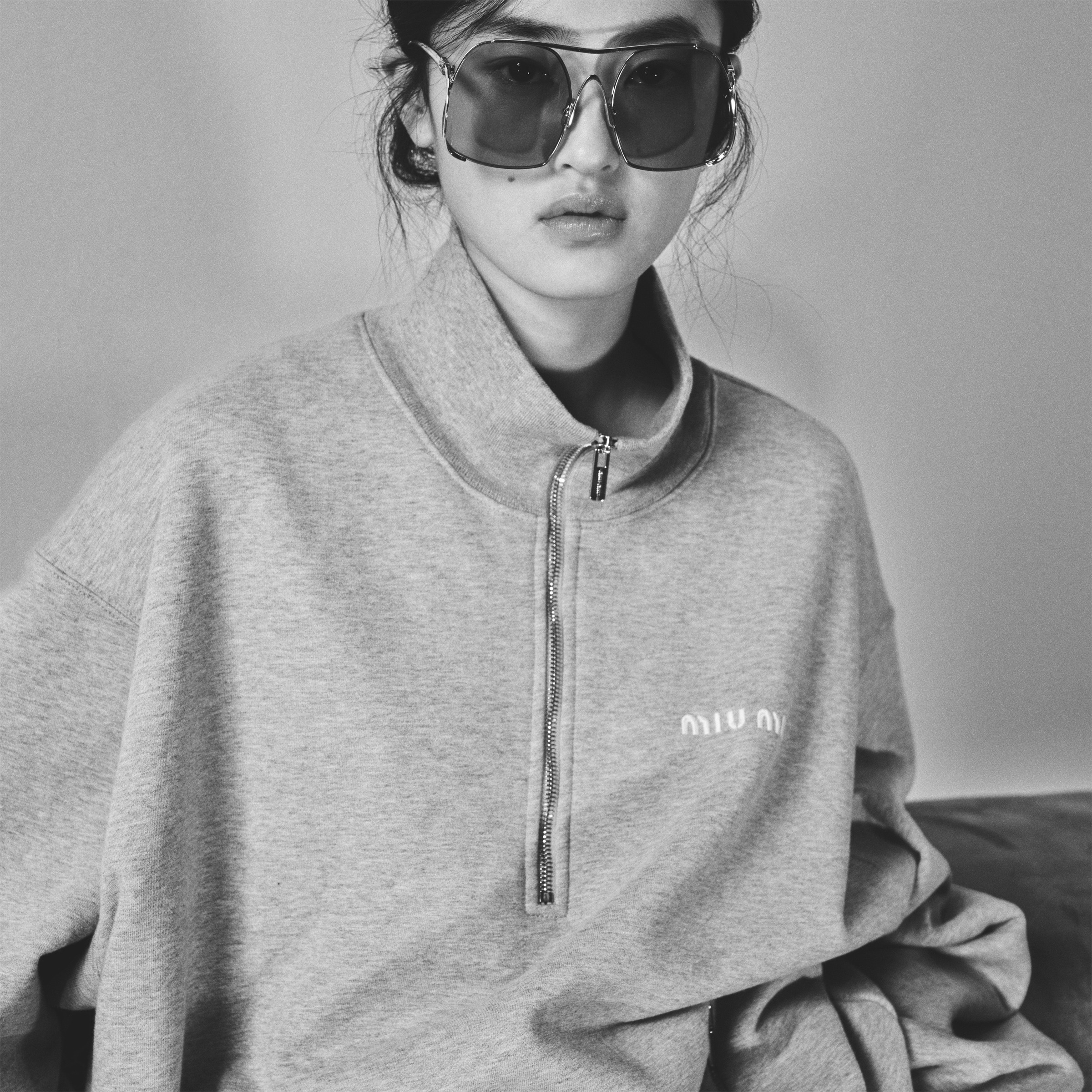 Cotton fleece zipper sweatshirt - 2