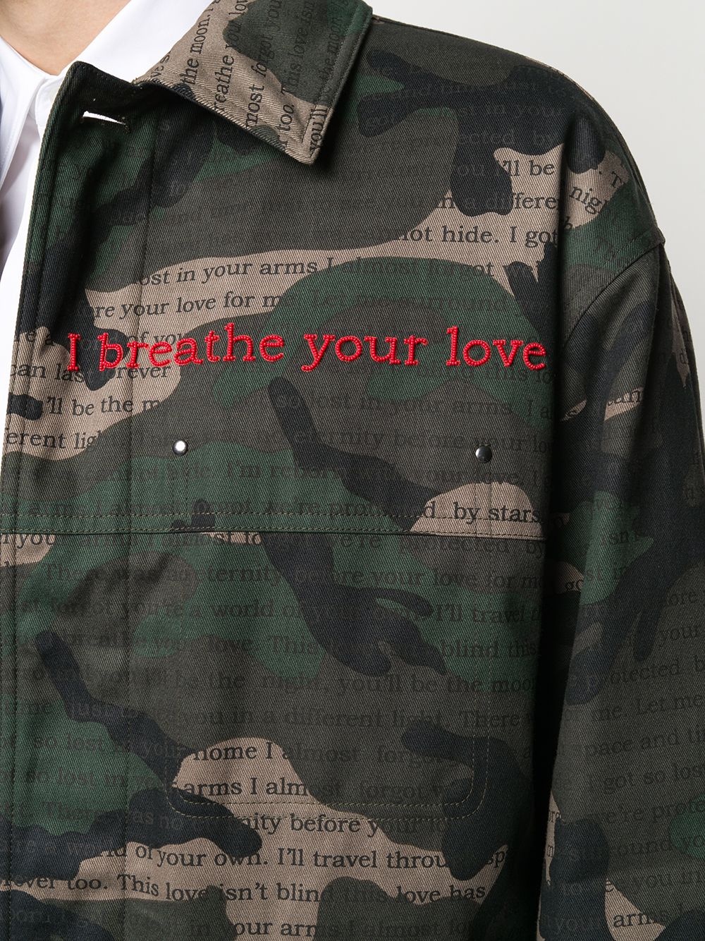 camouflage print text detail jacket - 5