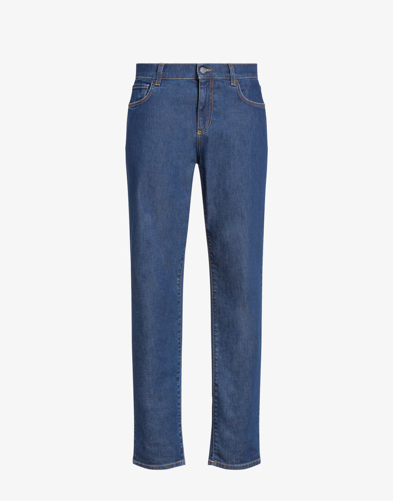 DENIM TROUSERS WITH DOUBLE QUESTION MARK 1