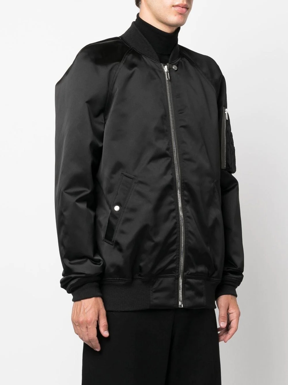 long-sleeve satin bomber jacket - 5