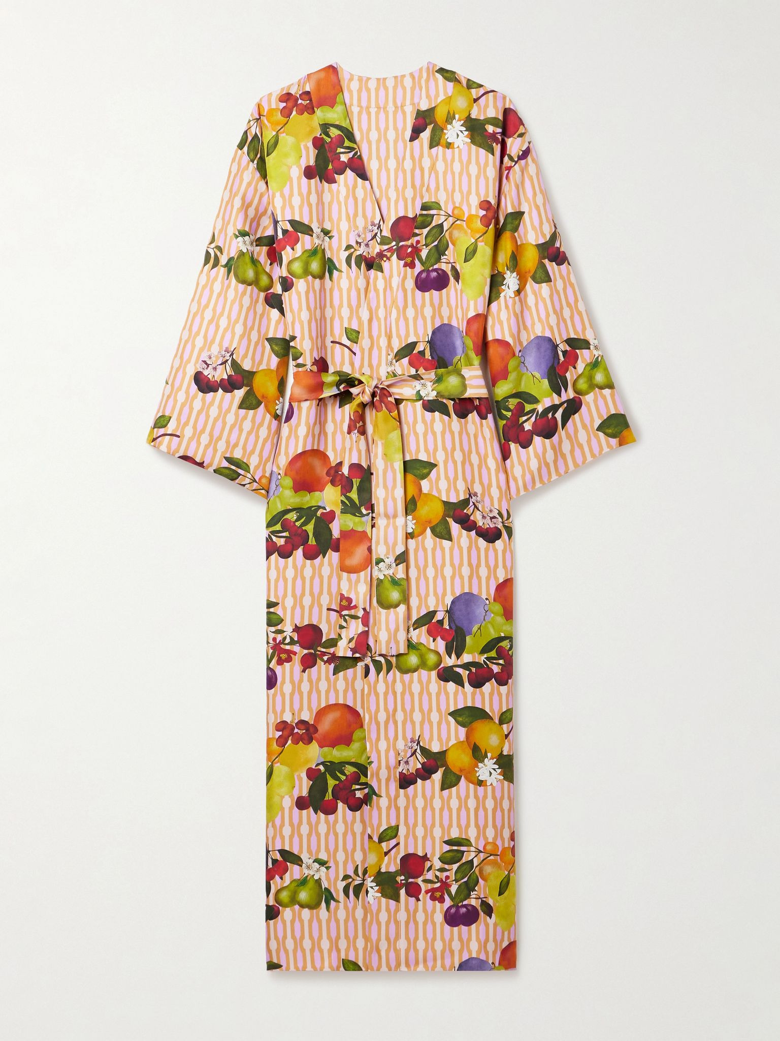 Saveur reversible printed silk-twill robe Multi - 1