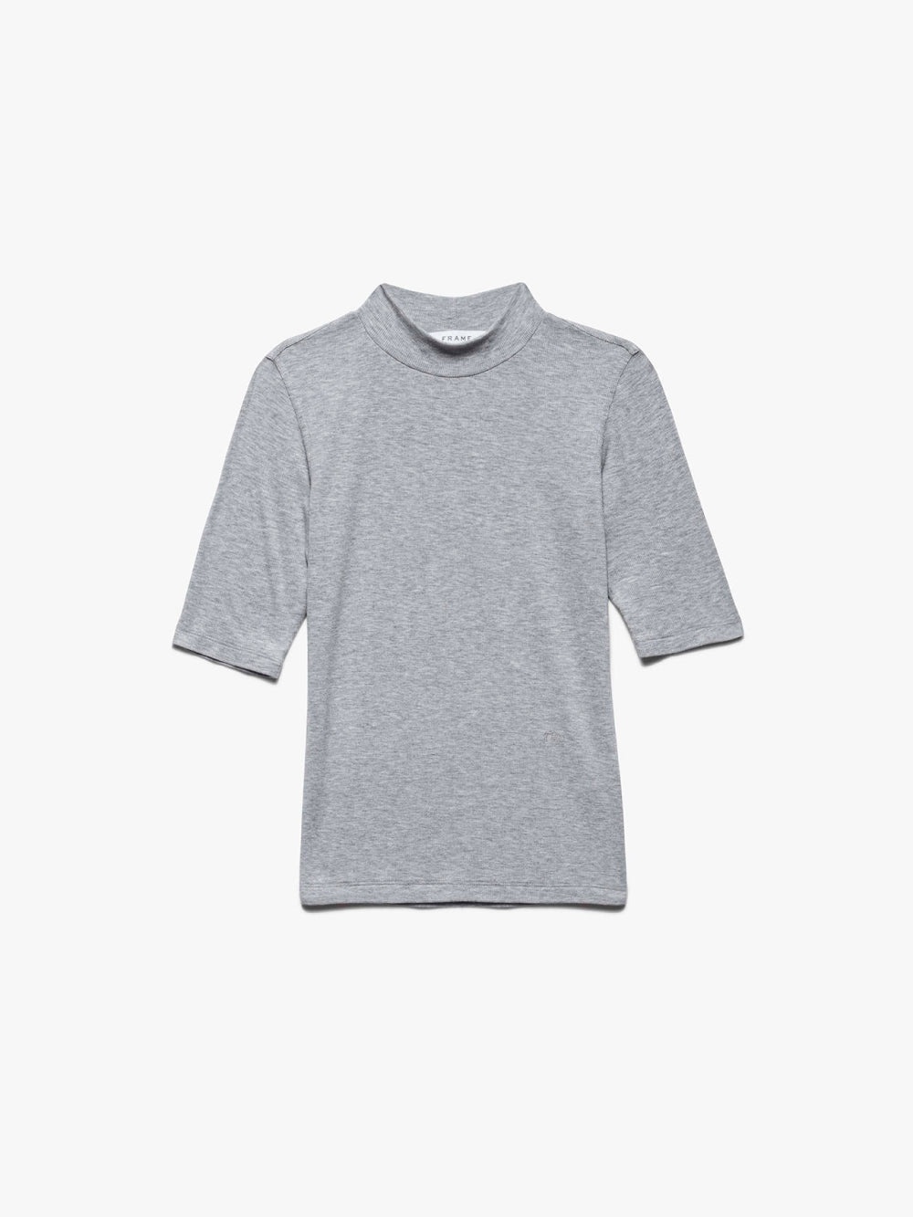 Refined Rib Mock Neck in Gris Heather - 1