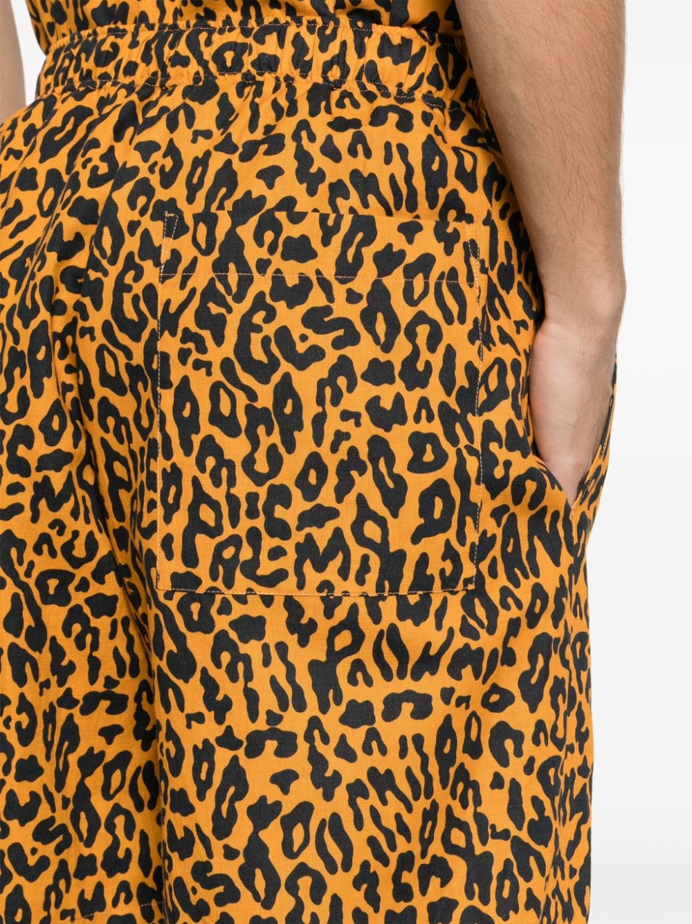 leopard-print poplin shorts - 5