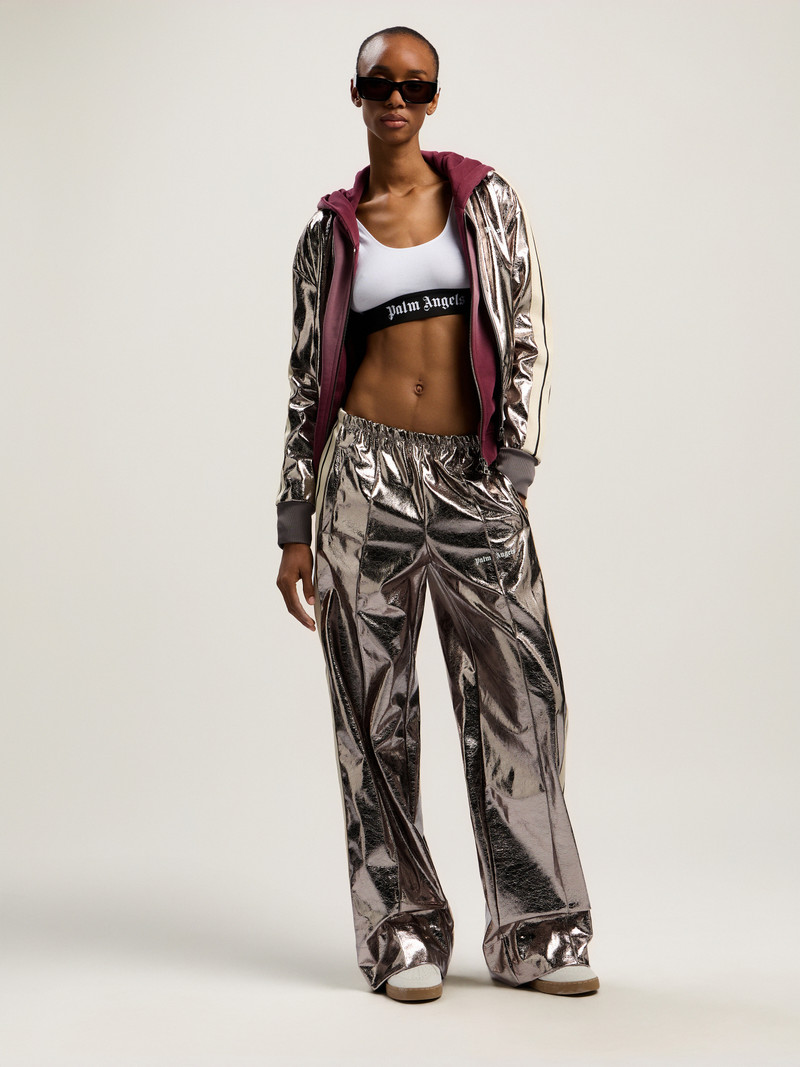 Laminated Wide-Leg Track Pants 1