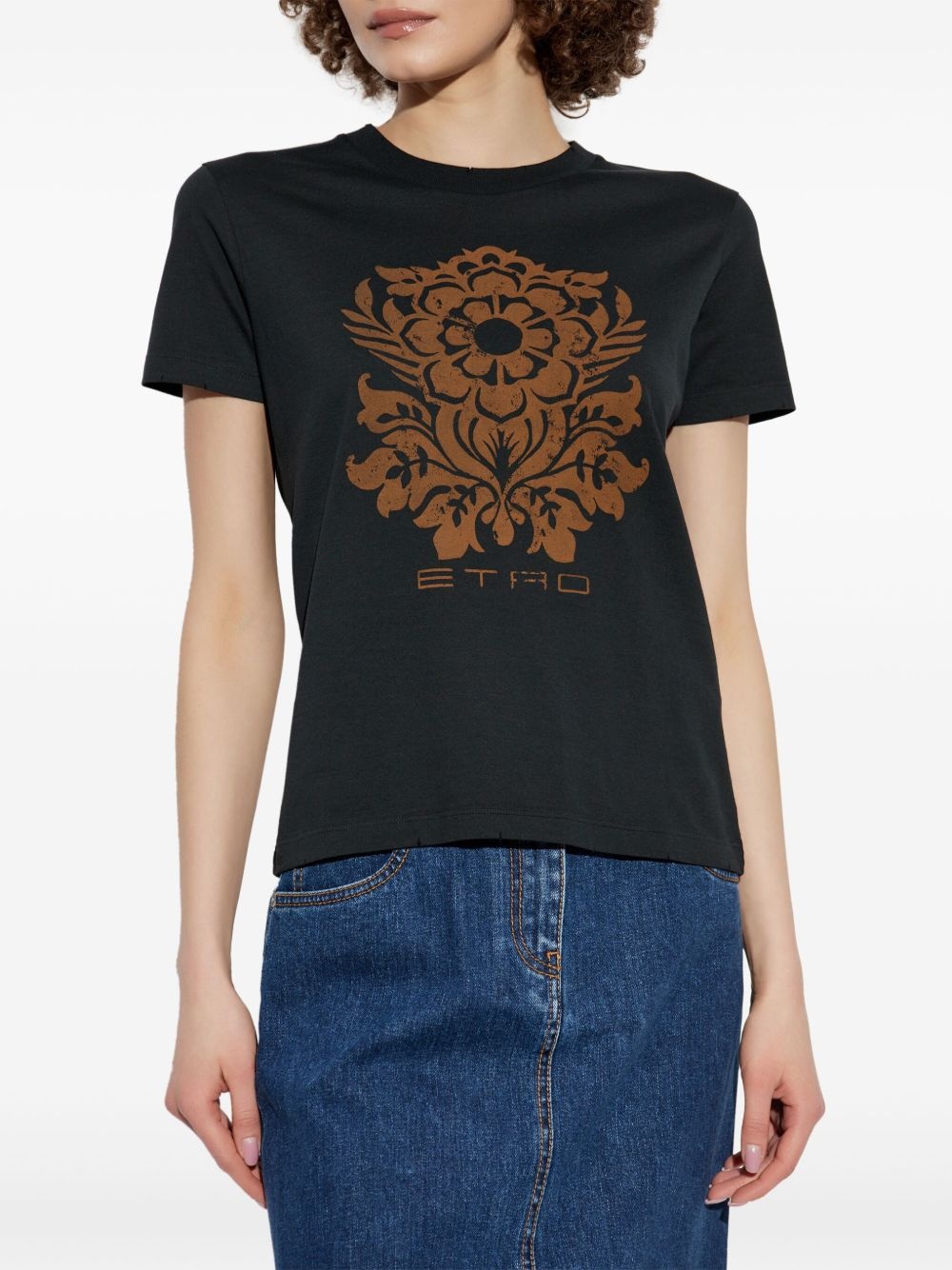 Flower-print cotton T-shirt - 3