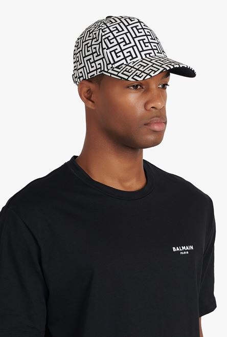 White and black nylon cap with Balmain monogram - 2