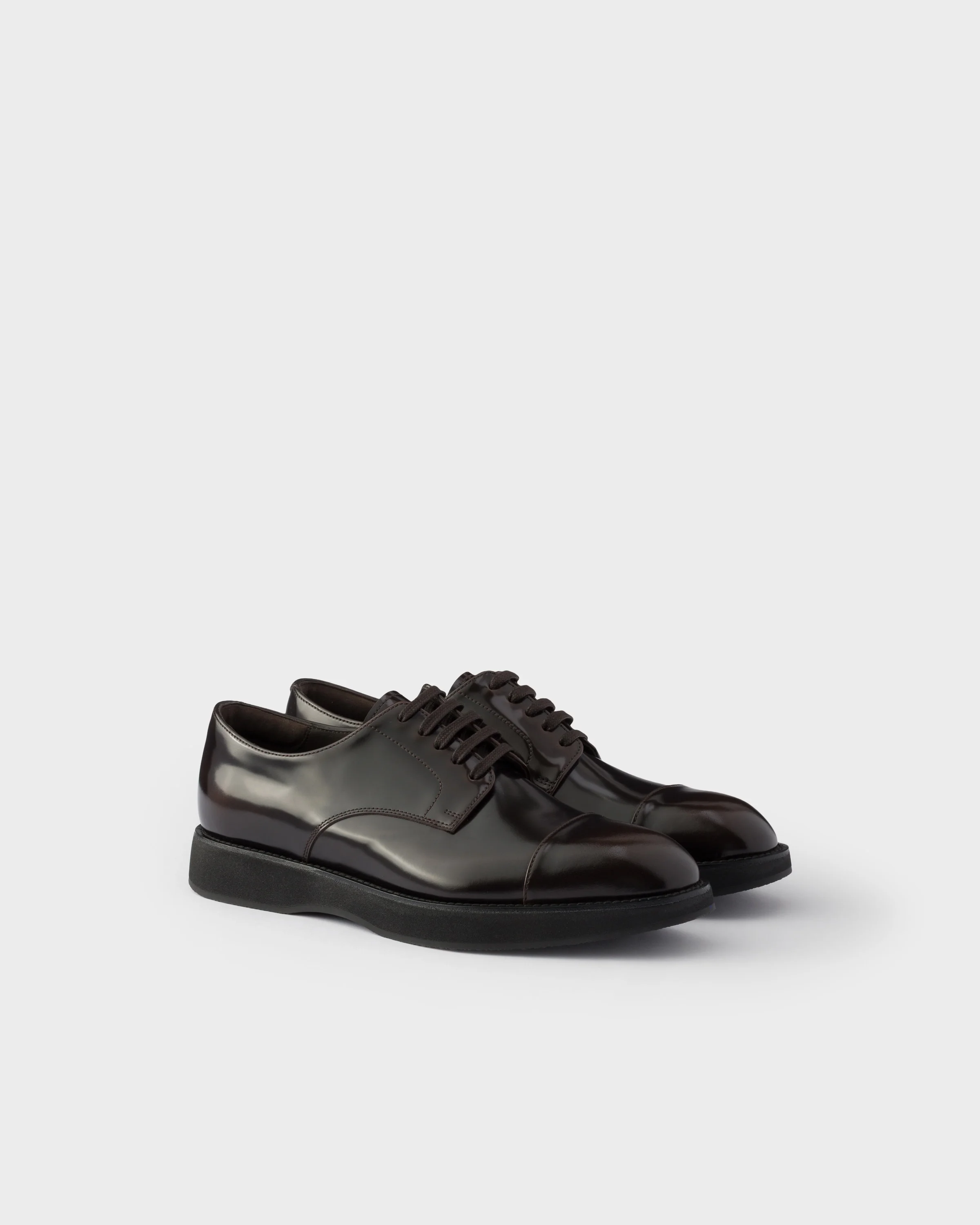 Brushed leather lace-up shoes - 1