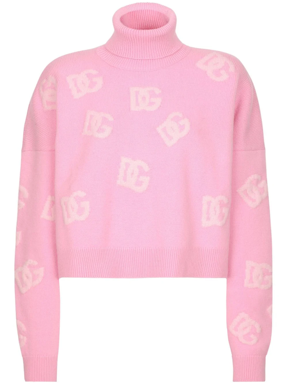 DG-logo cropped cashmere jumper - 1