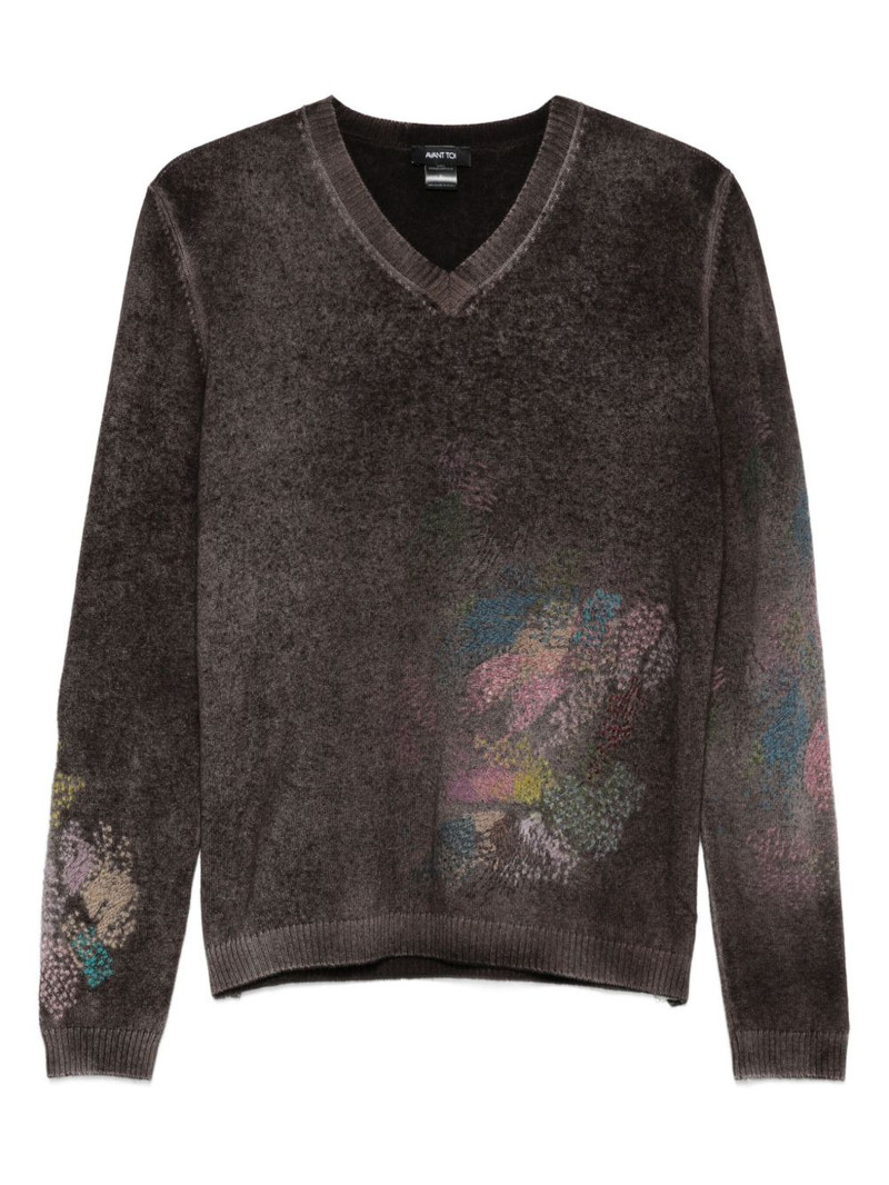 hand-painted cashmere sweater 1