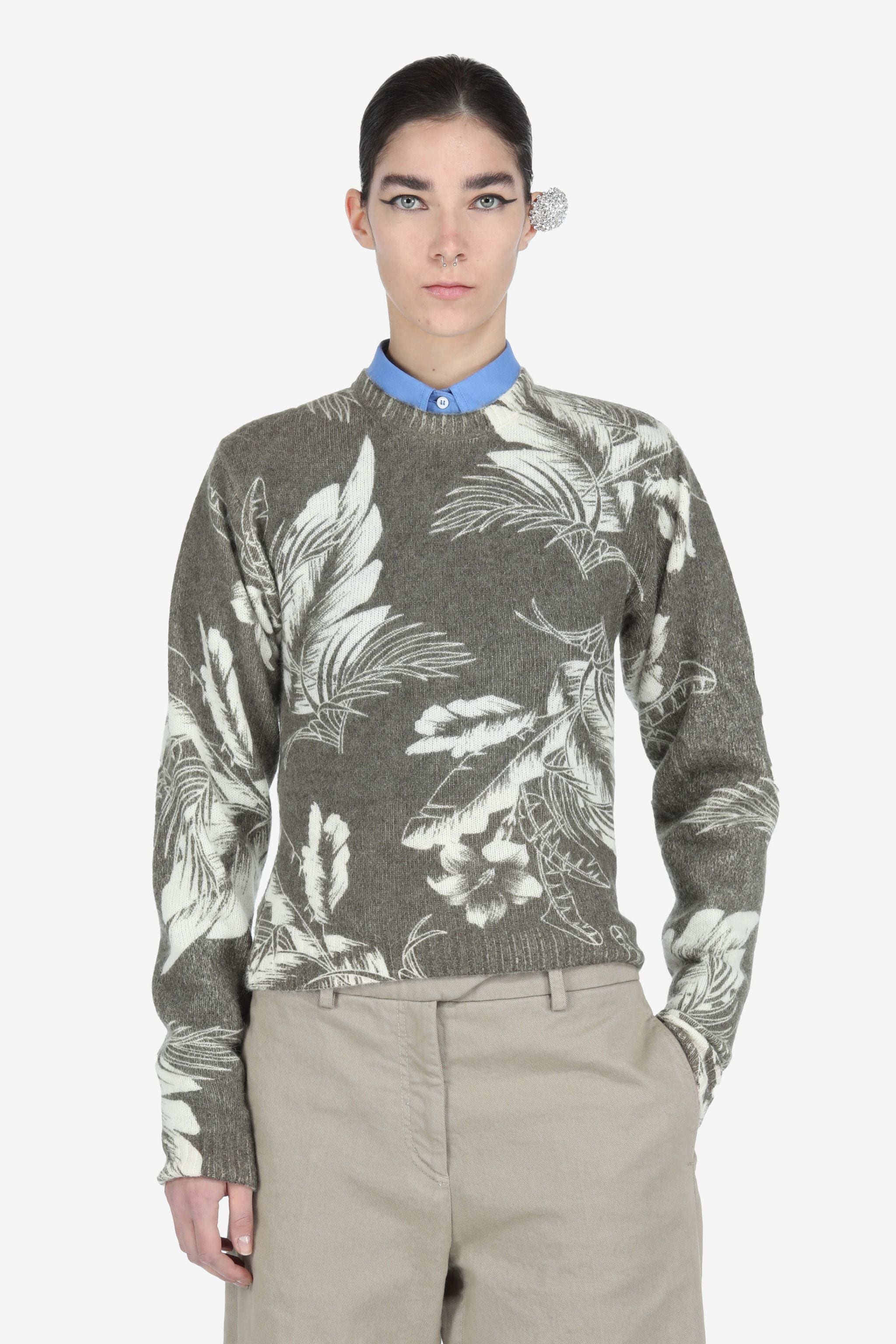 FLORAL-JACQUARD SWEATER - 1