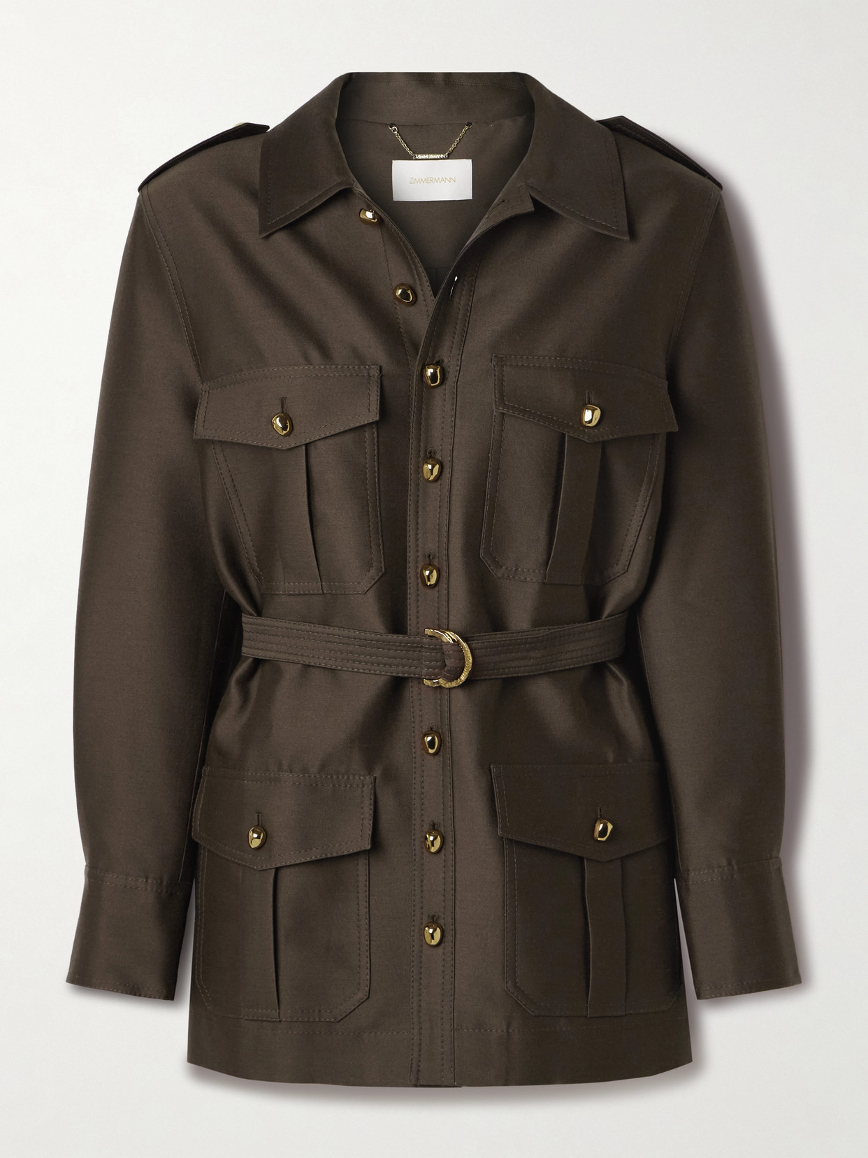 Illuminate Belted Wool And Silk-blend Jacket - 1