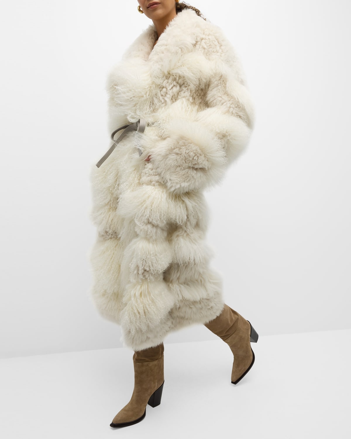 Emrys Oversized Lamb Shearling Cocoon Coat - 7