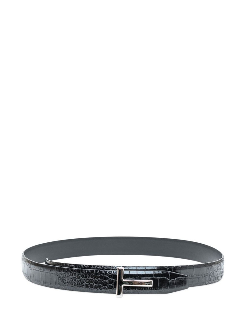 TOM FORD shiny-effect crocodile-effect belt outlook