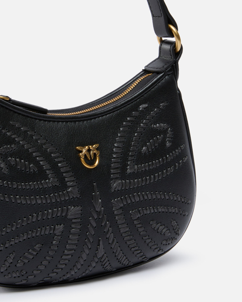 BABY HALF MOON SHOULDER BAG WITH RAFFIA EMBROIDERY 3