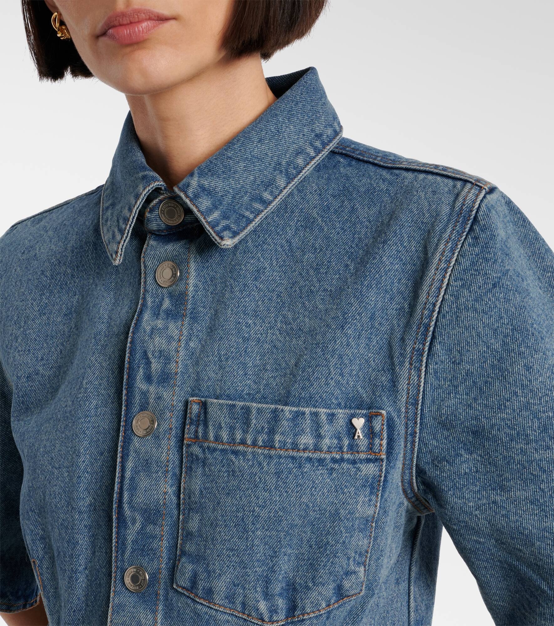 Ami De Cœur denim shirt dress - 4