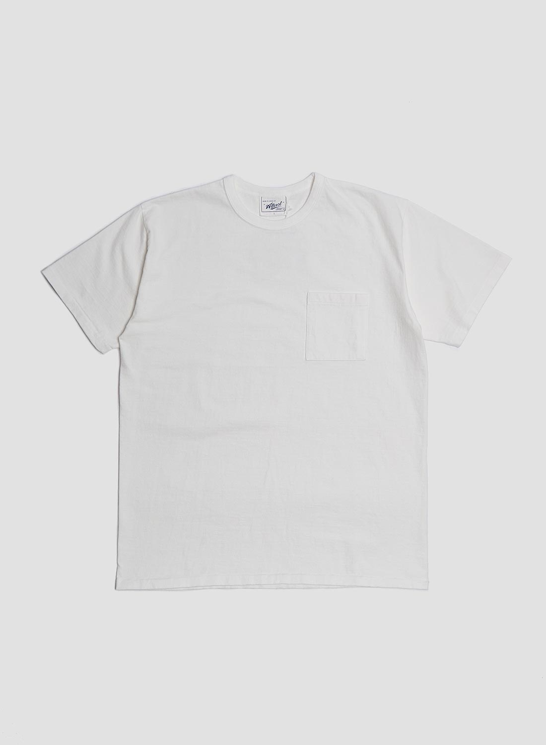 Allevol Heavy Duty Crew Neck Pocket T-Shirt in White - 1