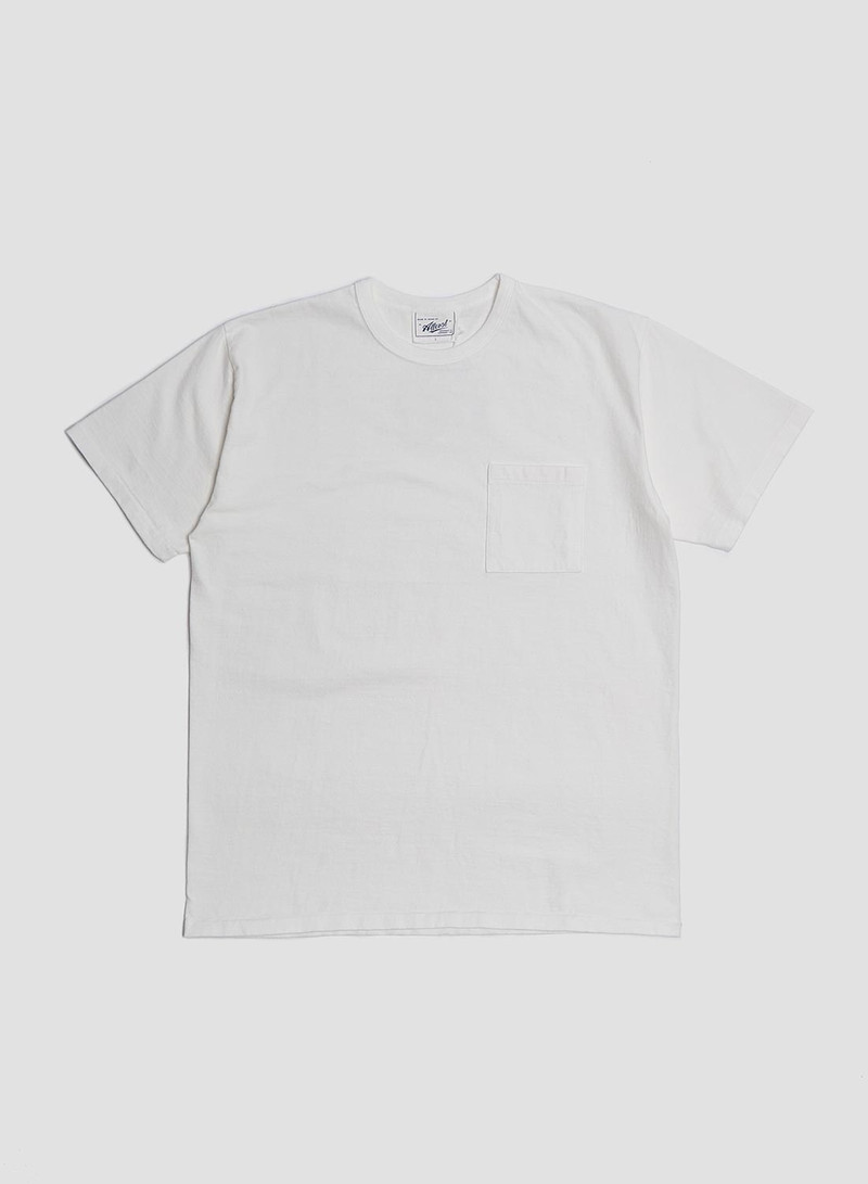 Allevol Heavy Duty Crew Neck Pocket T-Shirt in White 1