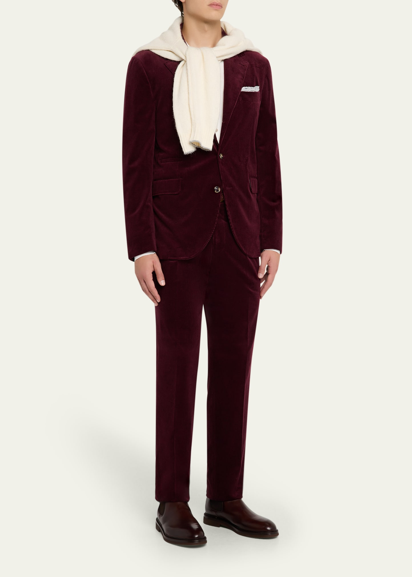 Men's Fine Wale Corduroy Two-Piece Suit - 2