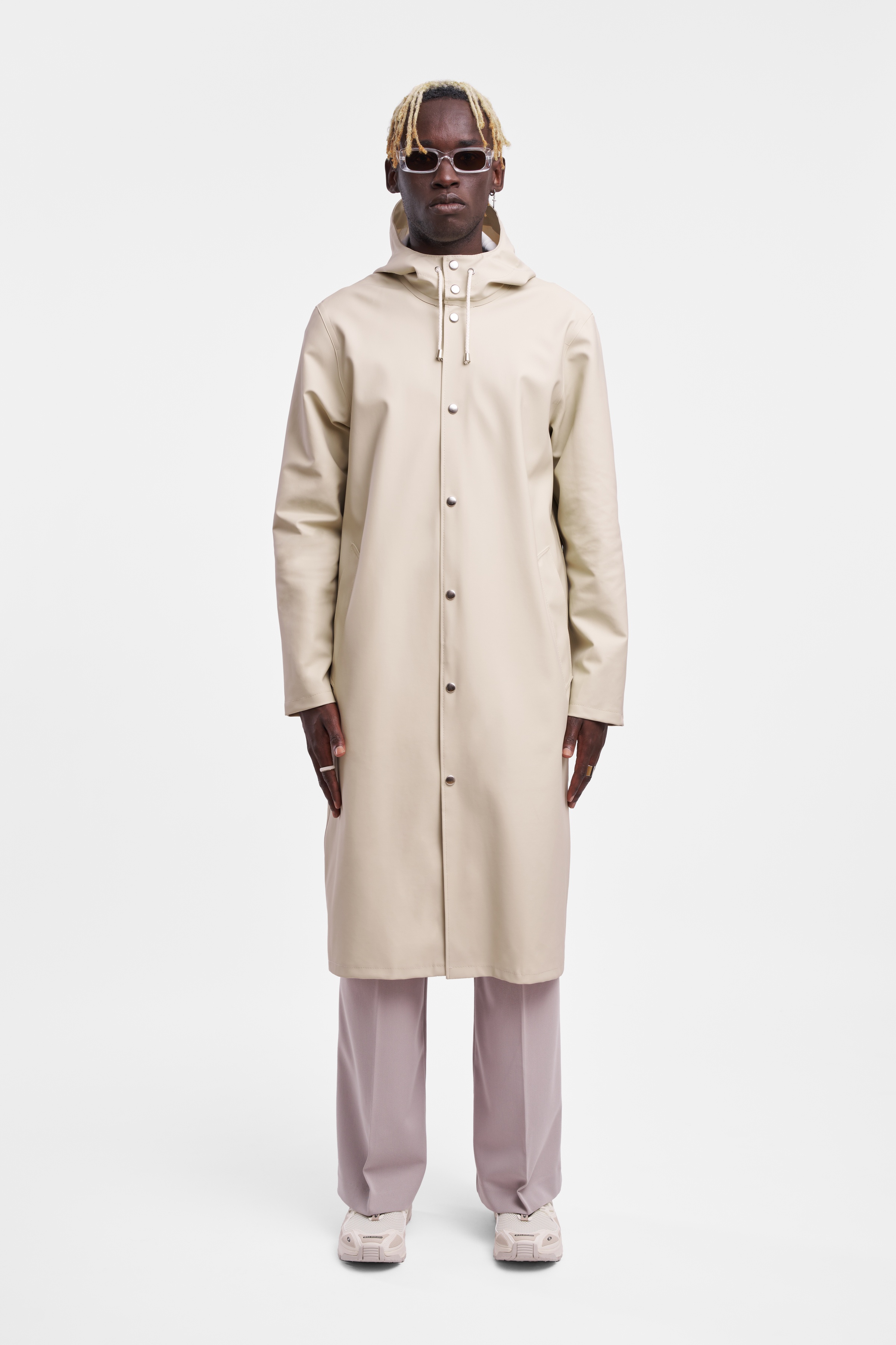 Stockholm Long Raincoat Oyster - 2