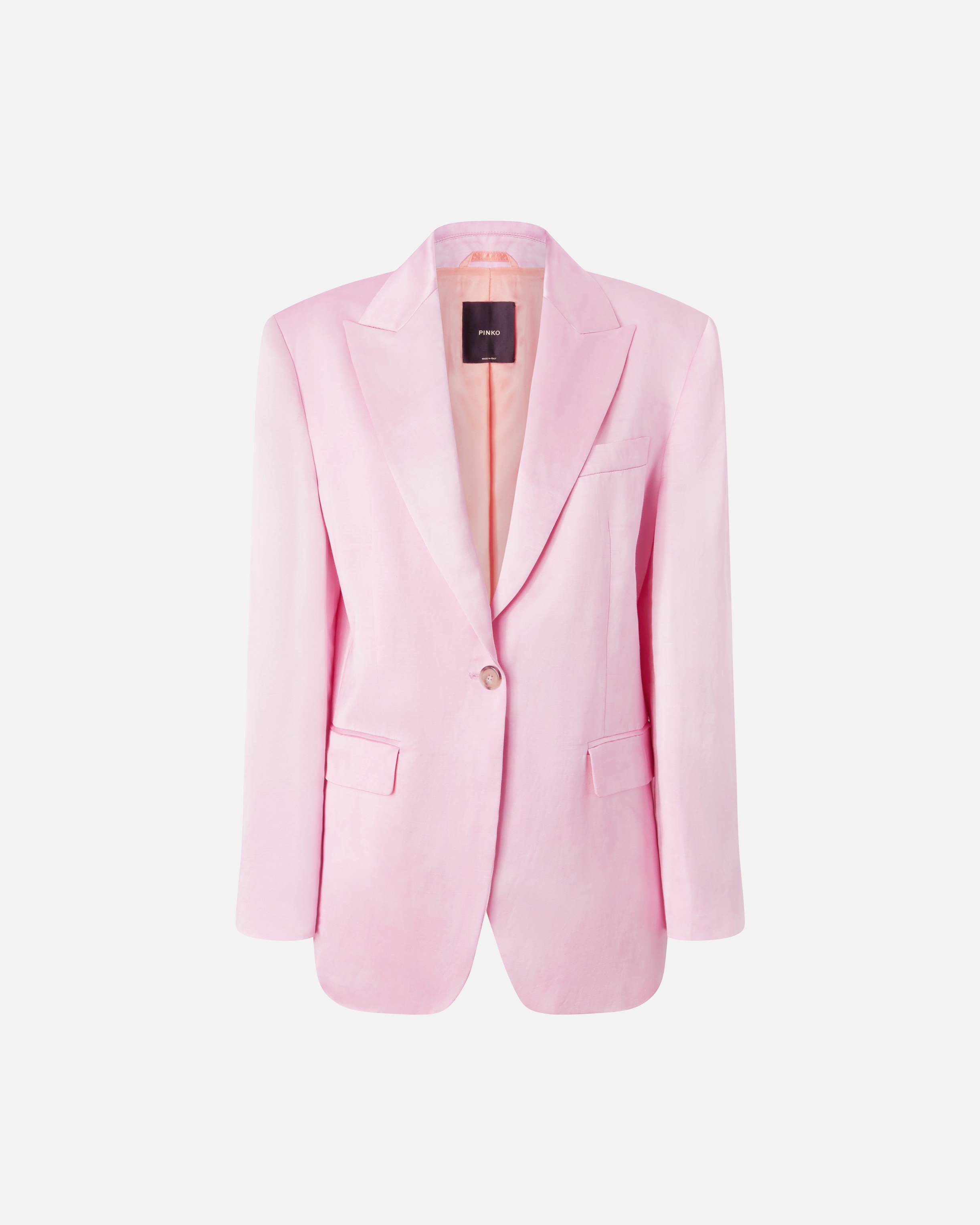 SINGLE-BREASTED SLUB SATIN BLAZER - 1