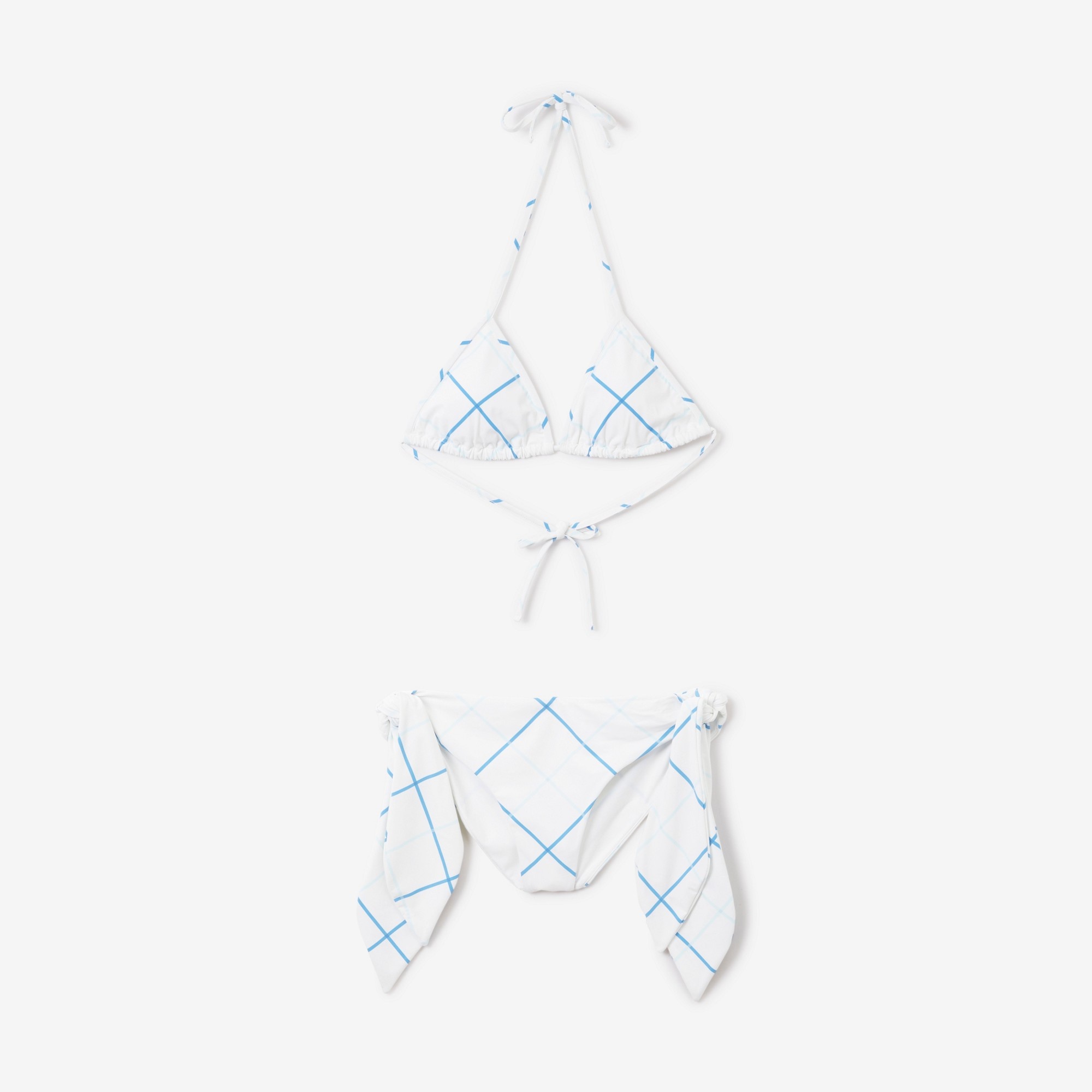 Check Stretch Nylon Triangle Bikini - 1