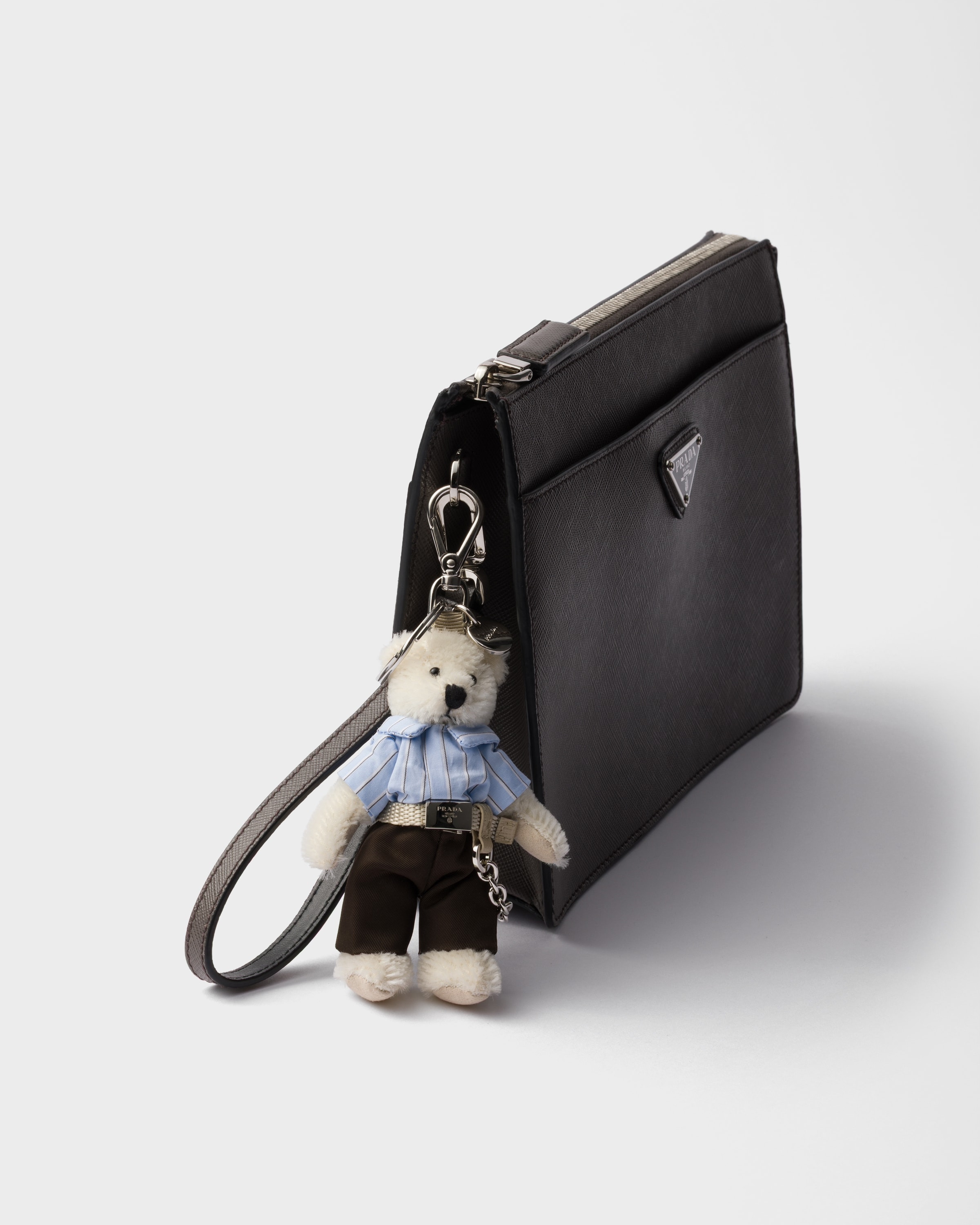 Teddy bag charm with metal ring - 2