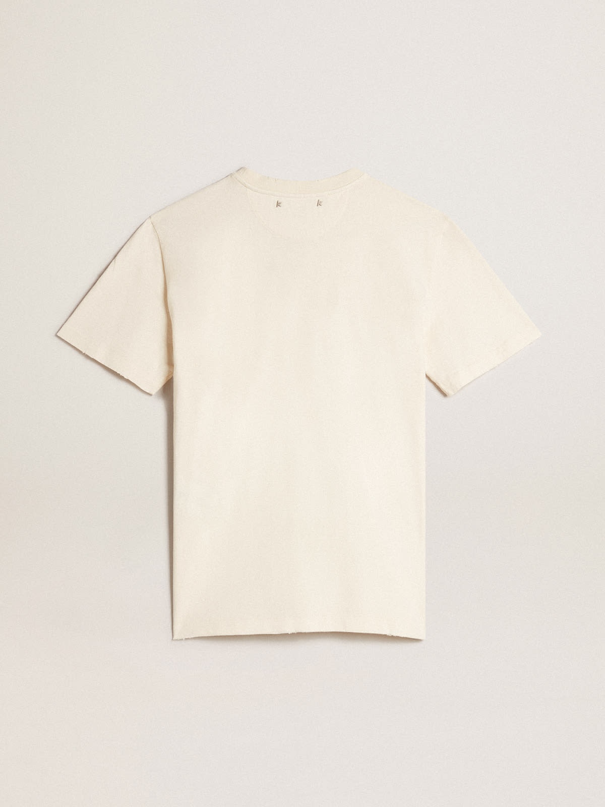 Aged white cotton T-shirt with seasonal logo - 6