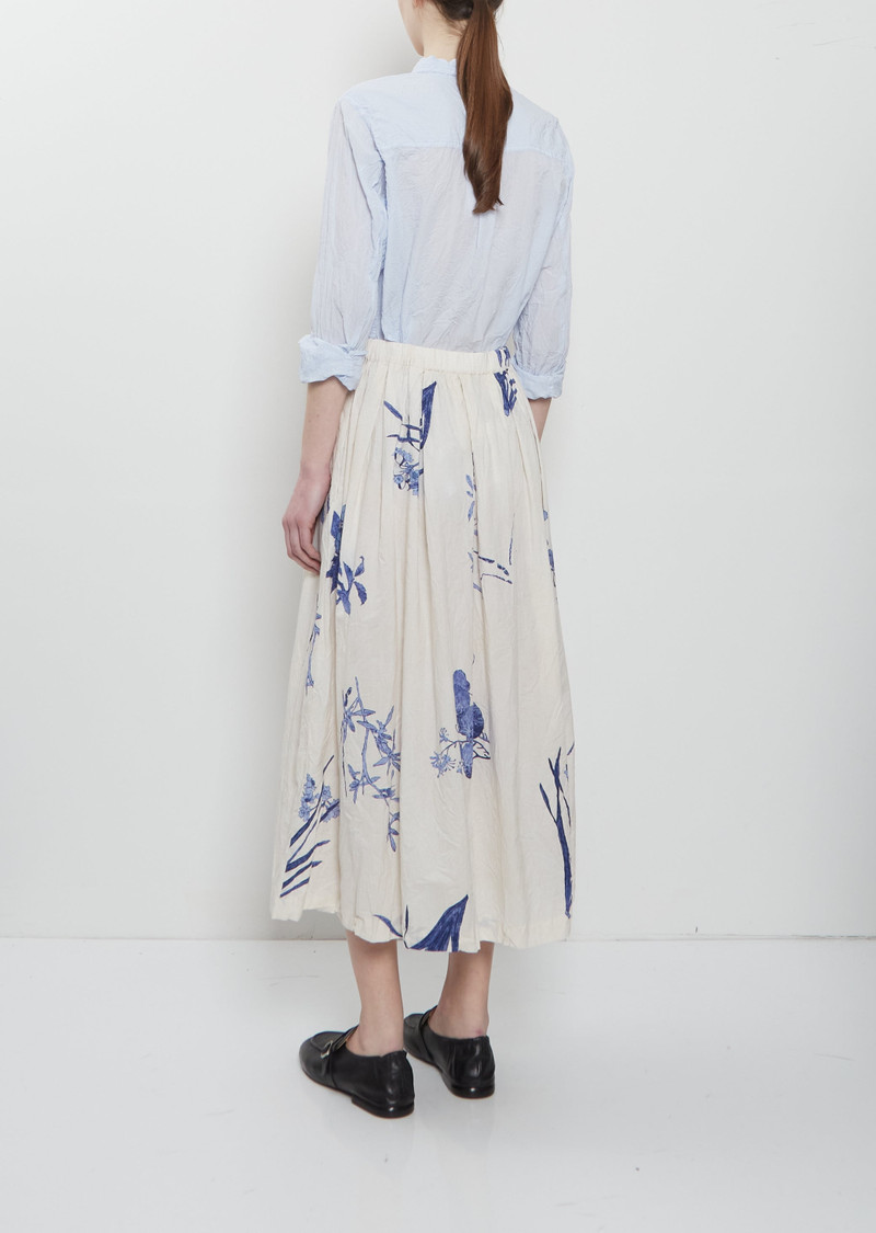 pas de calais Japonism Flower Print Skirt — Ivory outlook