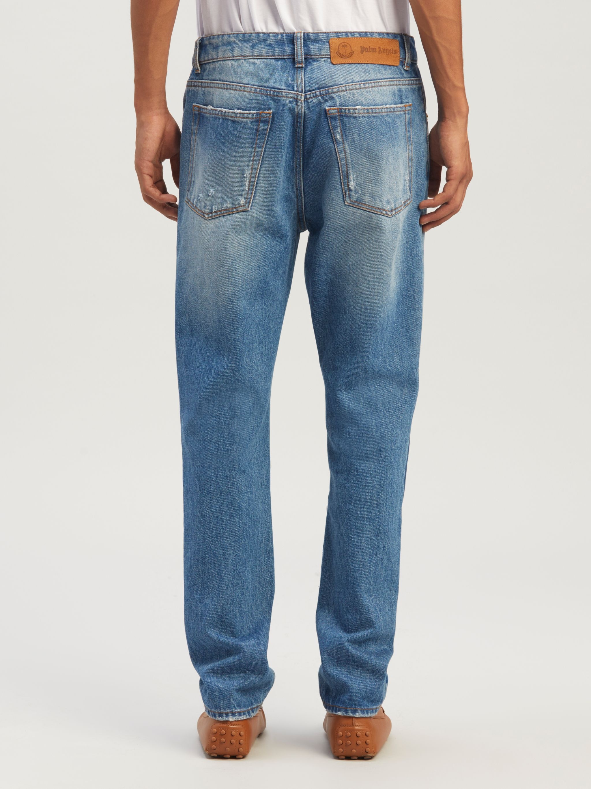8 MONCLER PALM ANGELS DENIM PANTS - 5