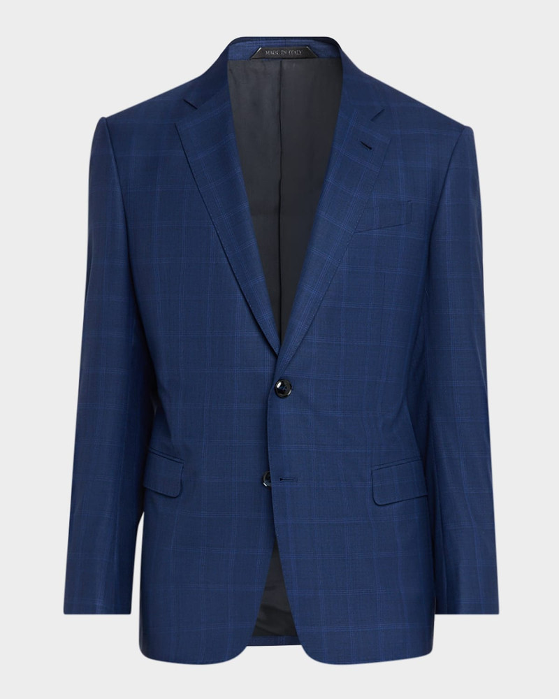 Men's Wool and Silk Windowpane Sport Coat 1