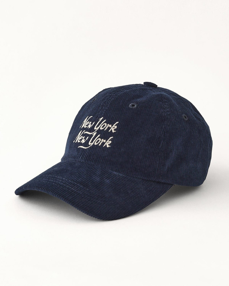 CORDUROY SCRIPT NY NY CAP - NAVY 4