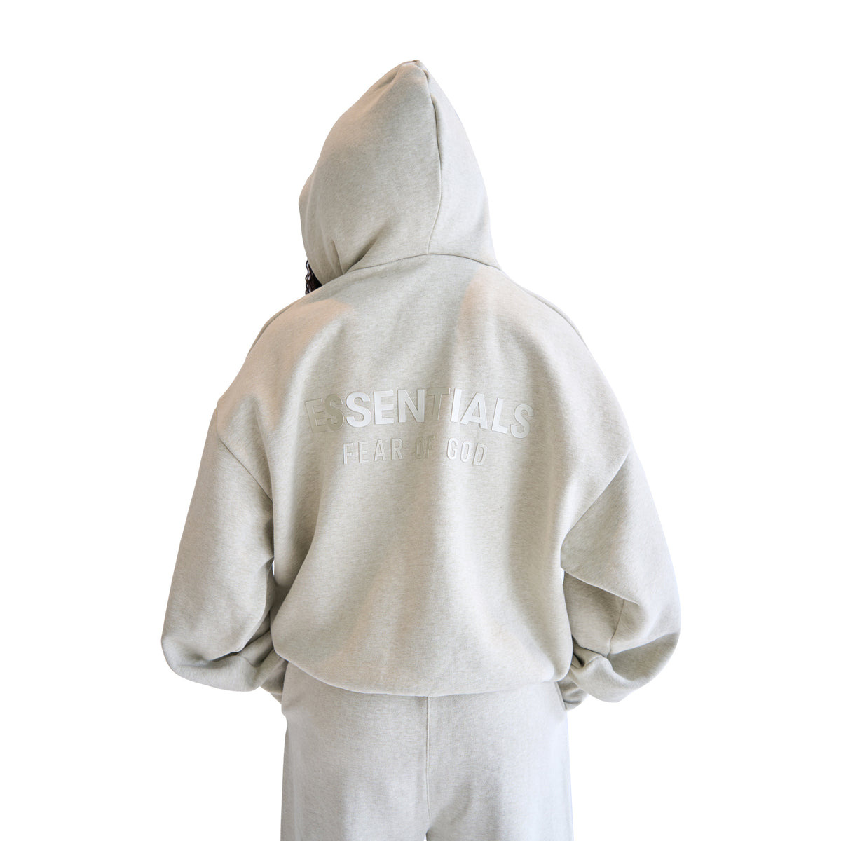 CLASSIC FIT FLEECE ZIP-UP HOODIE (HEATHER STONE) - 4