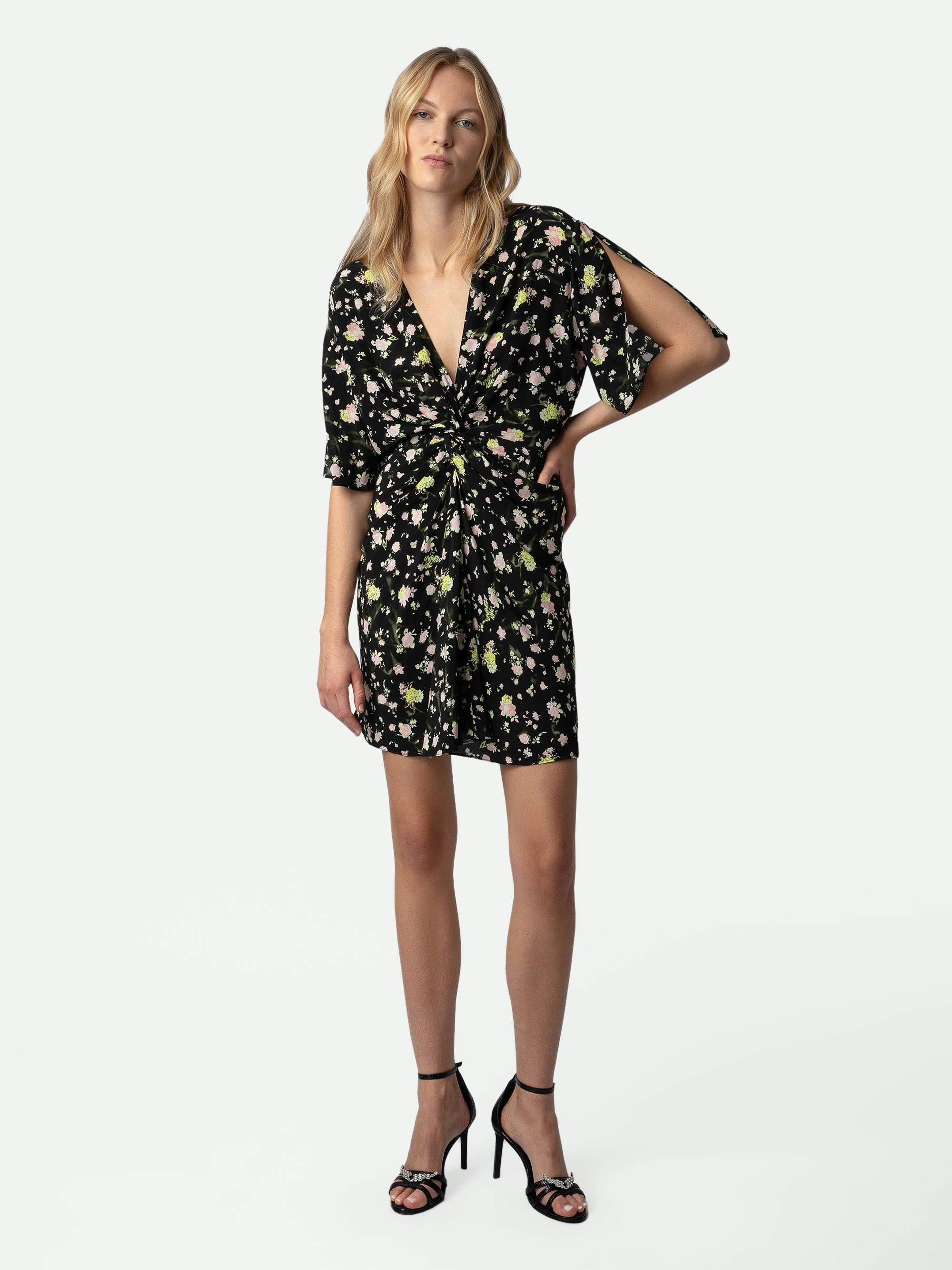 Rozom Soft Crinkle Roses Dress - 5
