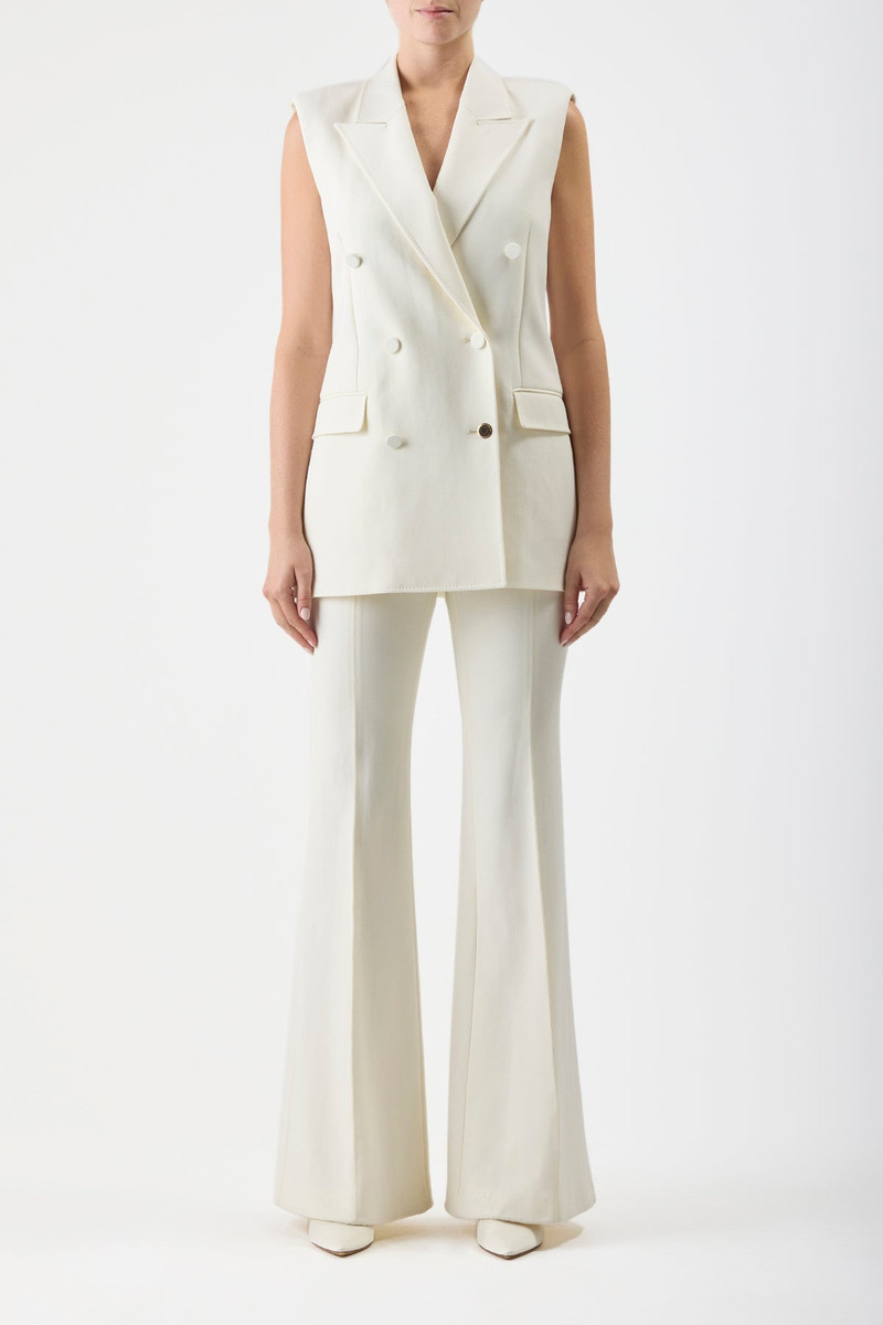 GABRIELA HEARST Rhein Pant in Ivory Silk Wool Cady outlook