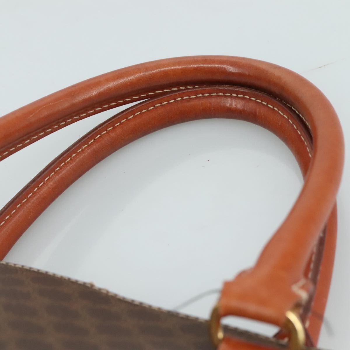 CELINE Macadam Canvas Hand Bag Pvc Leather Brown Gold - 14