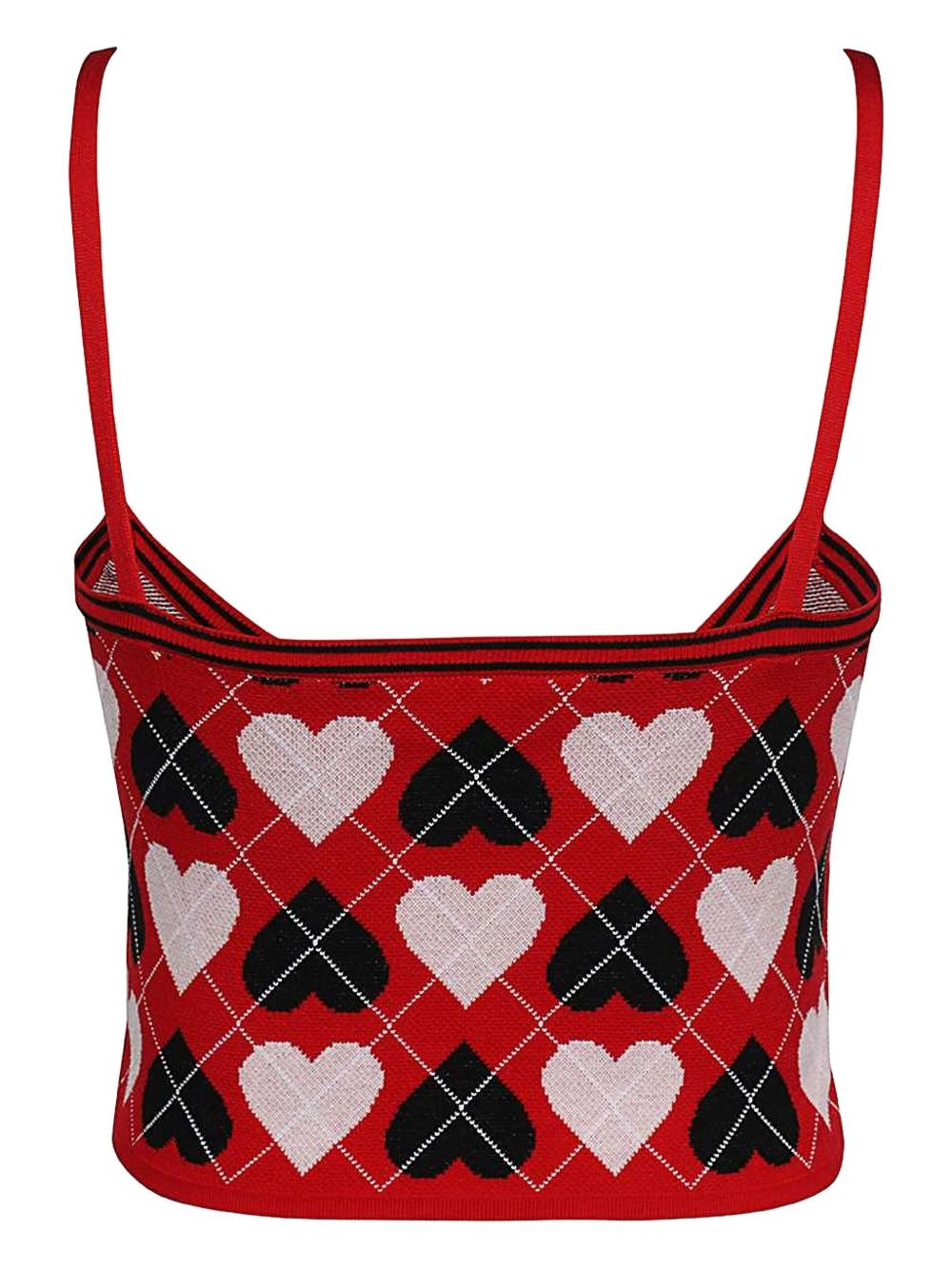heart-pattern knitted top - 2