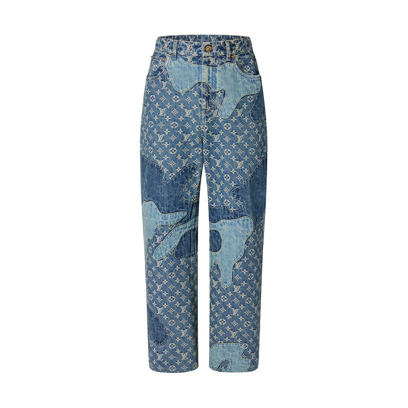 Monogram Patchwork Denim Pants 1