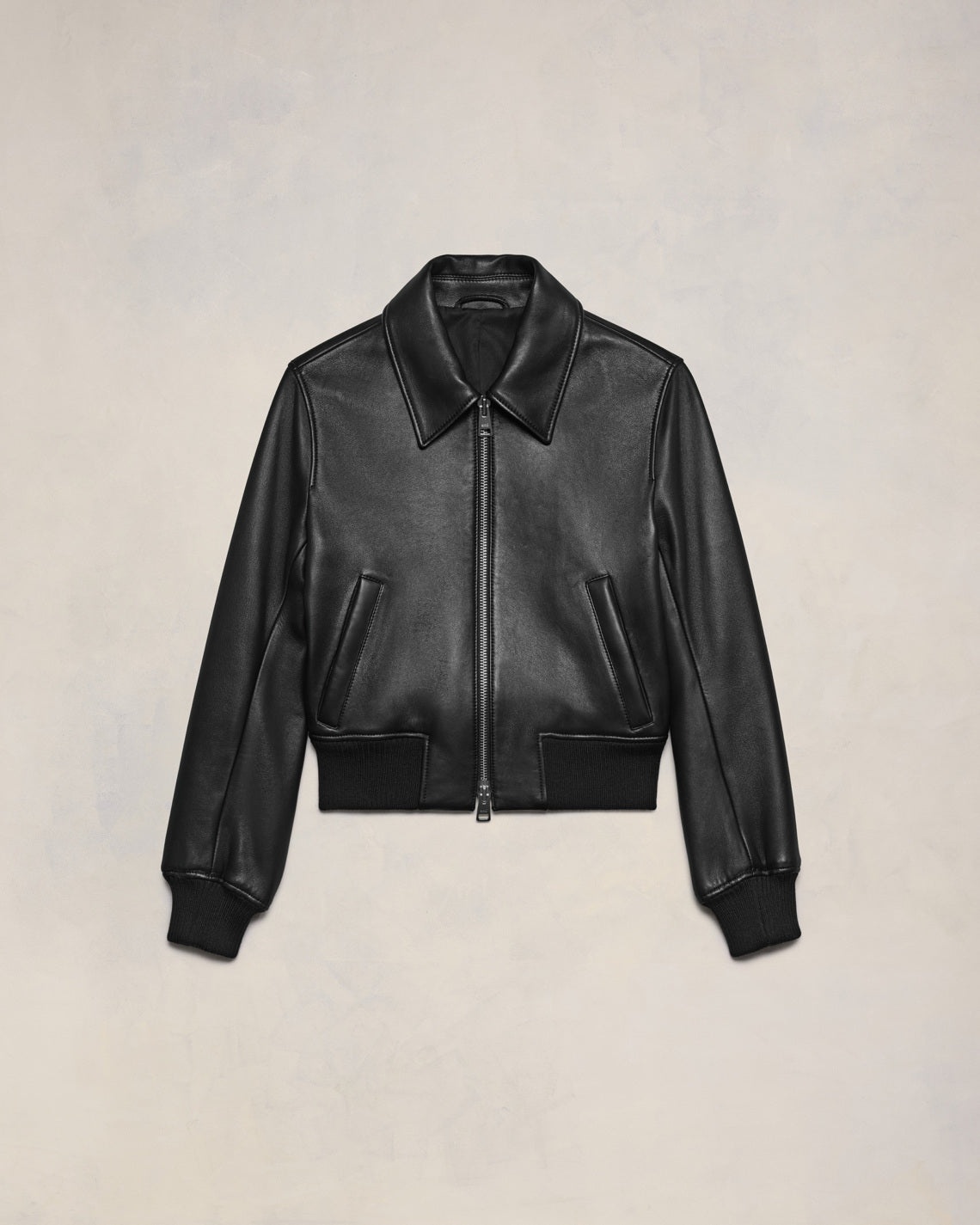 ZIPPED LEATHER JACKET - 1