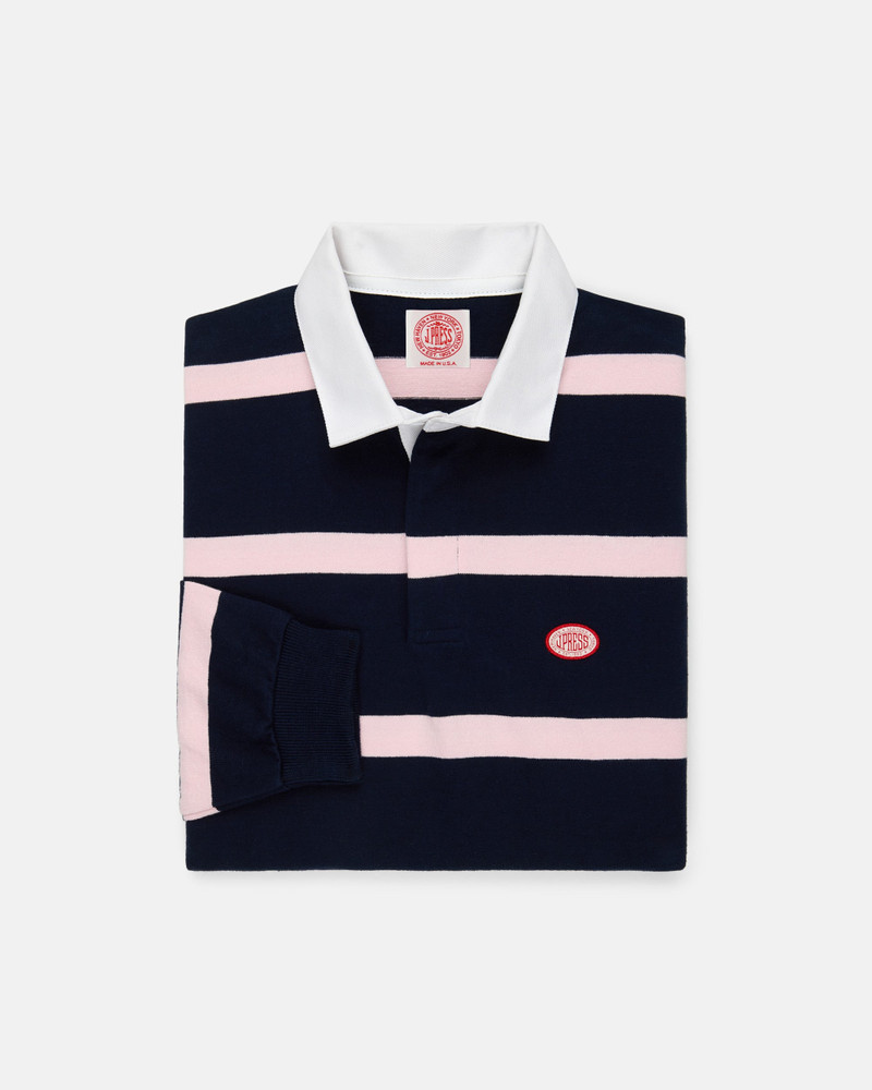 J. PRESS MADE-IN-USA PINK BAR STRIPE J. PRESS SEAL COTTON RUGBY outlook