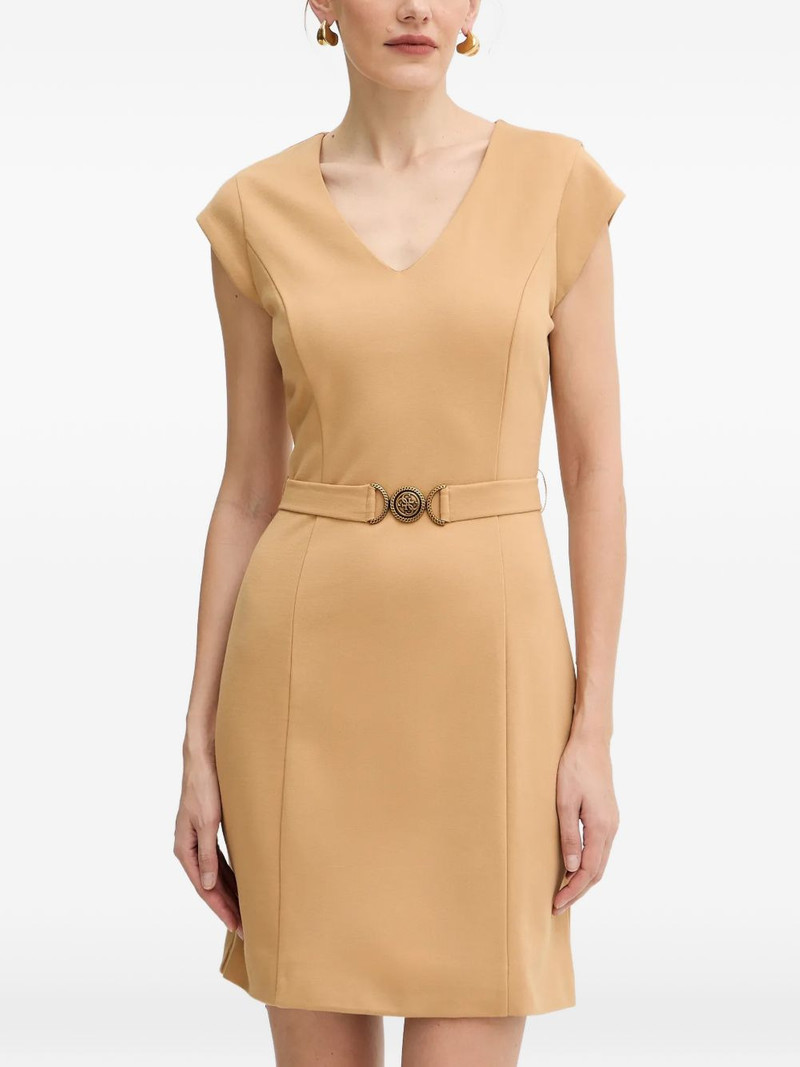 belted V-neck mini dress 1