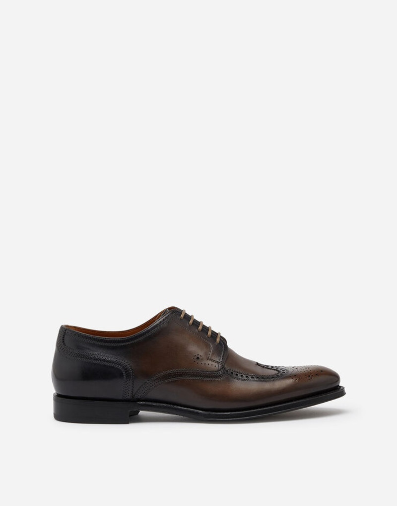 Brogue derby in giotto paint calfskin 1