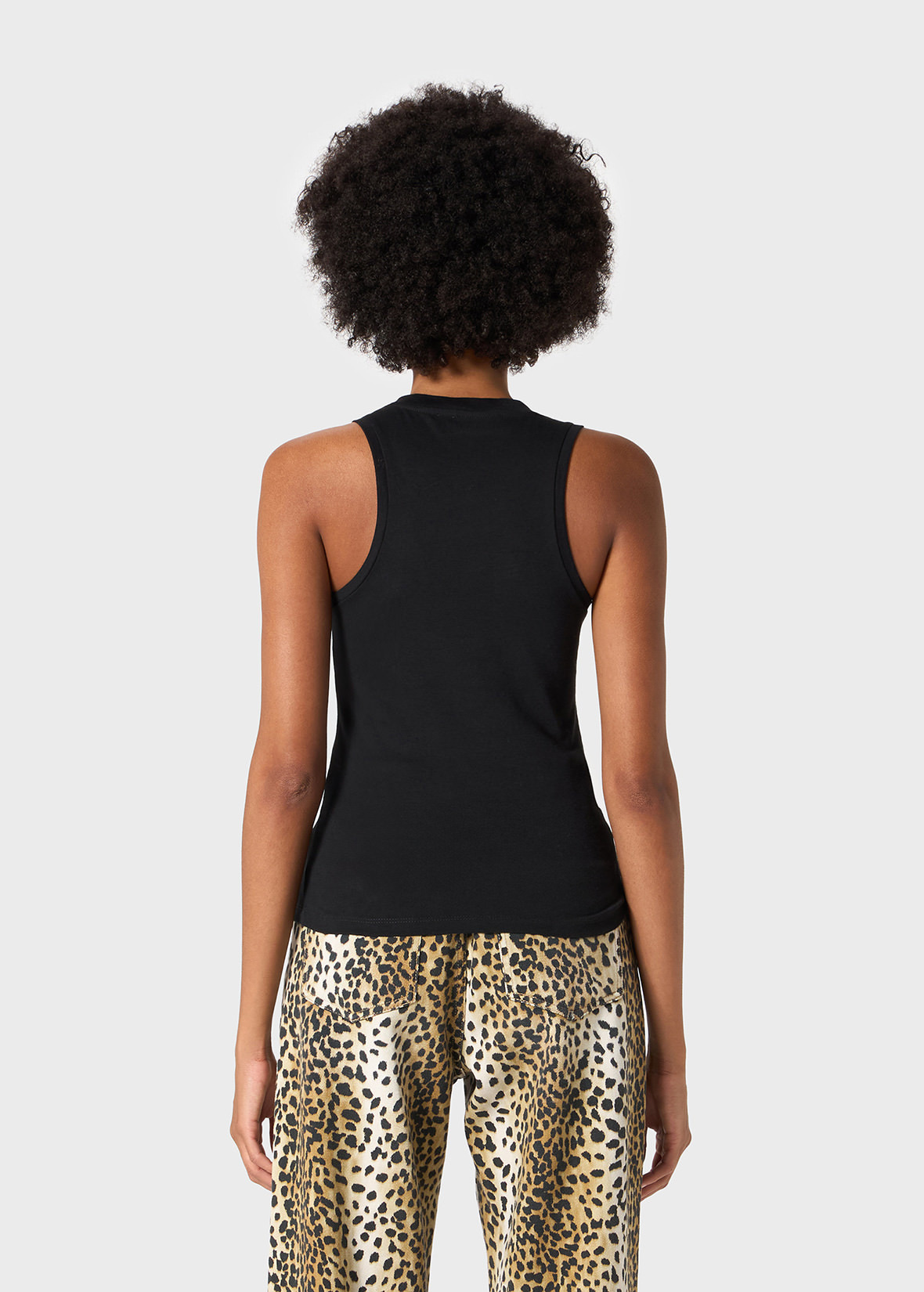 JERSEY TANK TOP WITH BLUMARINE RHINESTONE EMBROIDERY - 4