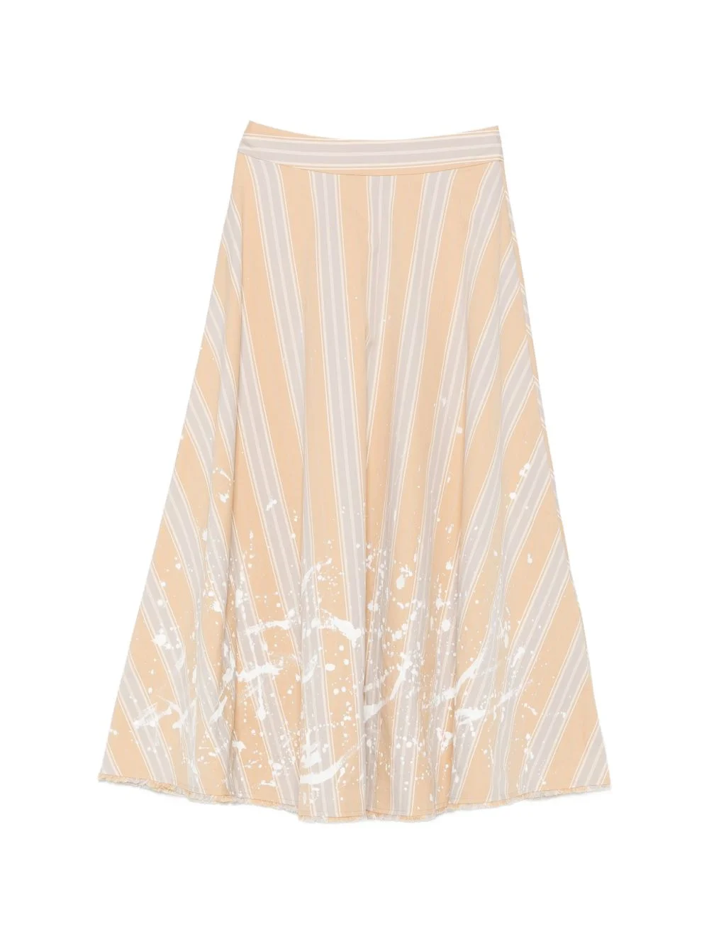 stripe-print paint-splatter skirt - 1