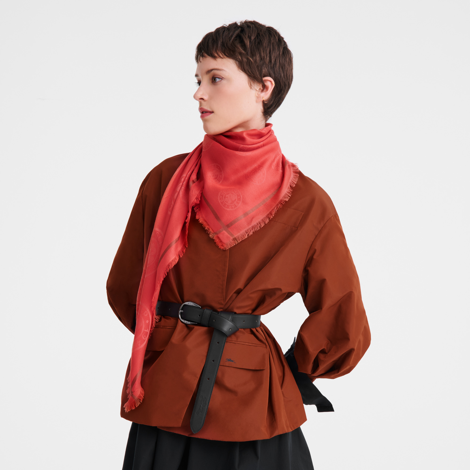 La Médaille Longchamp Shawl Tomato - OTHER - 2