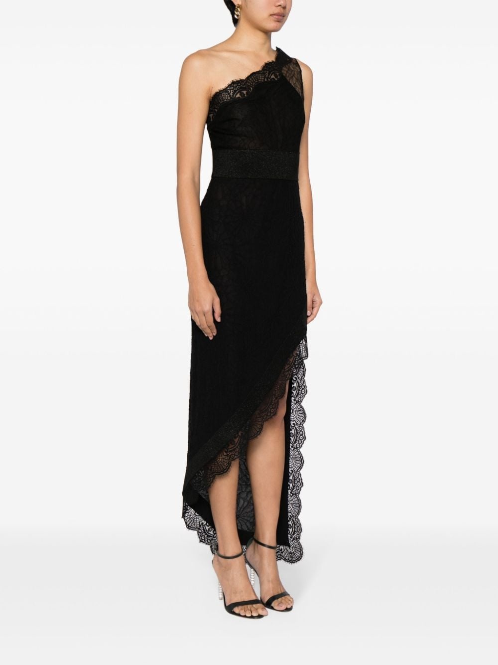 lace-detail one-shoulder dress - 3