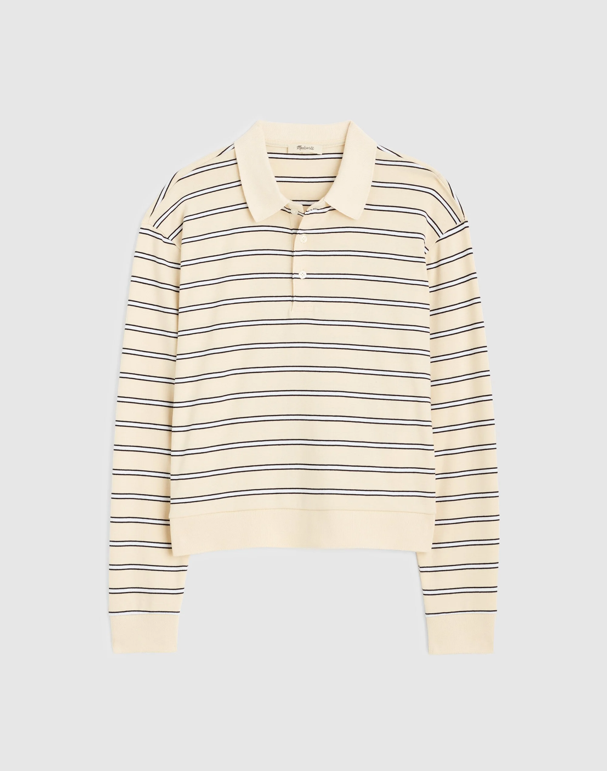 The Long-Sleeve Polo in Compact Cotton - 1