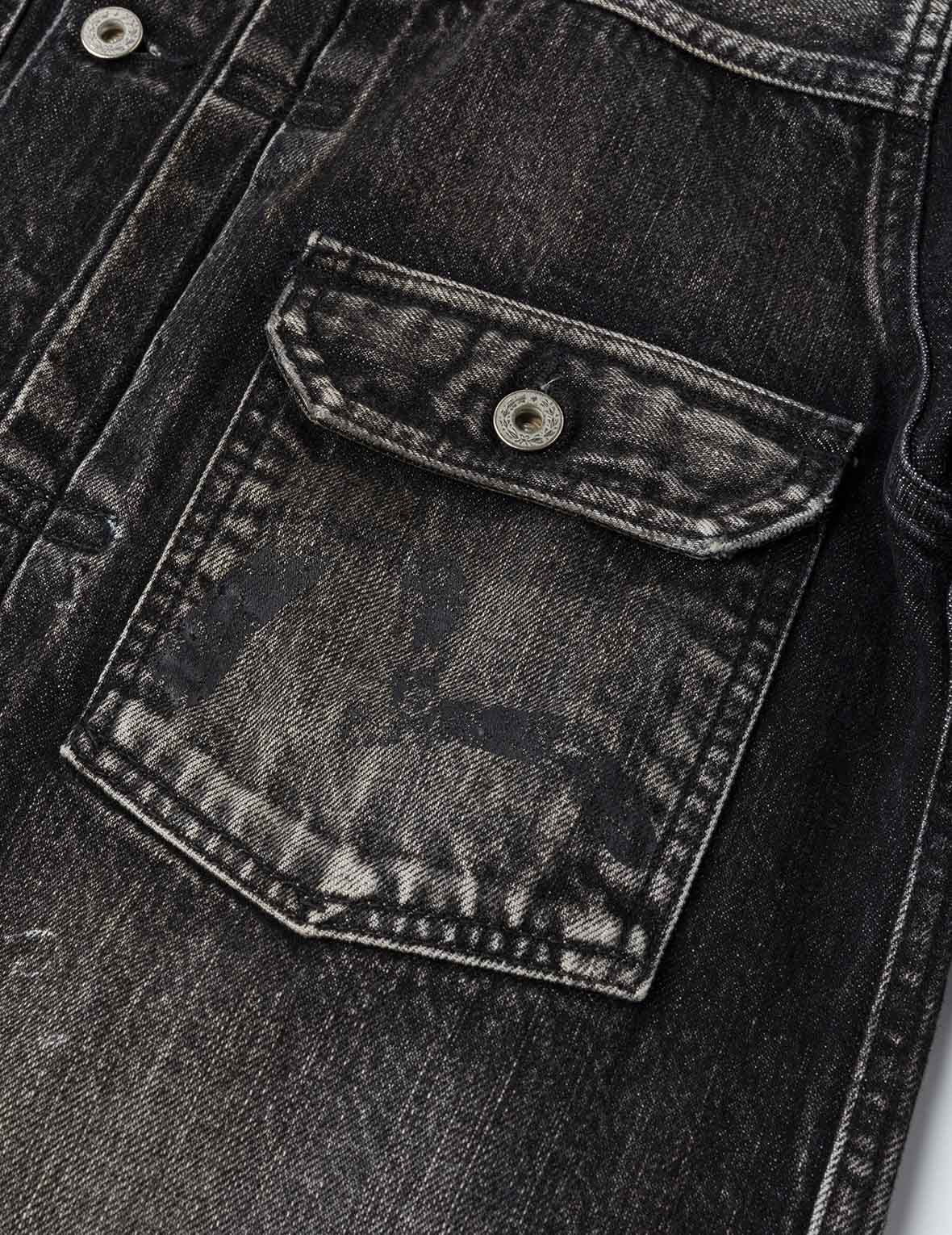 Seagull Print Regular Fit Denim Trucker Jacket - 7