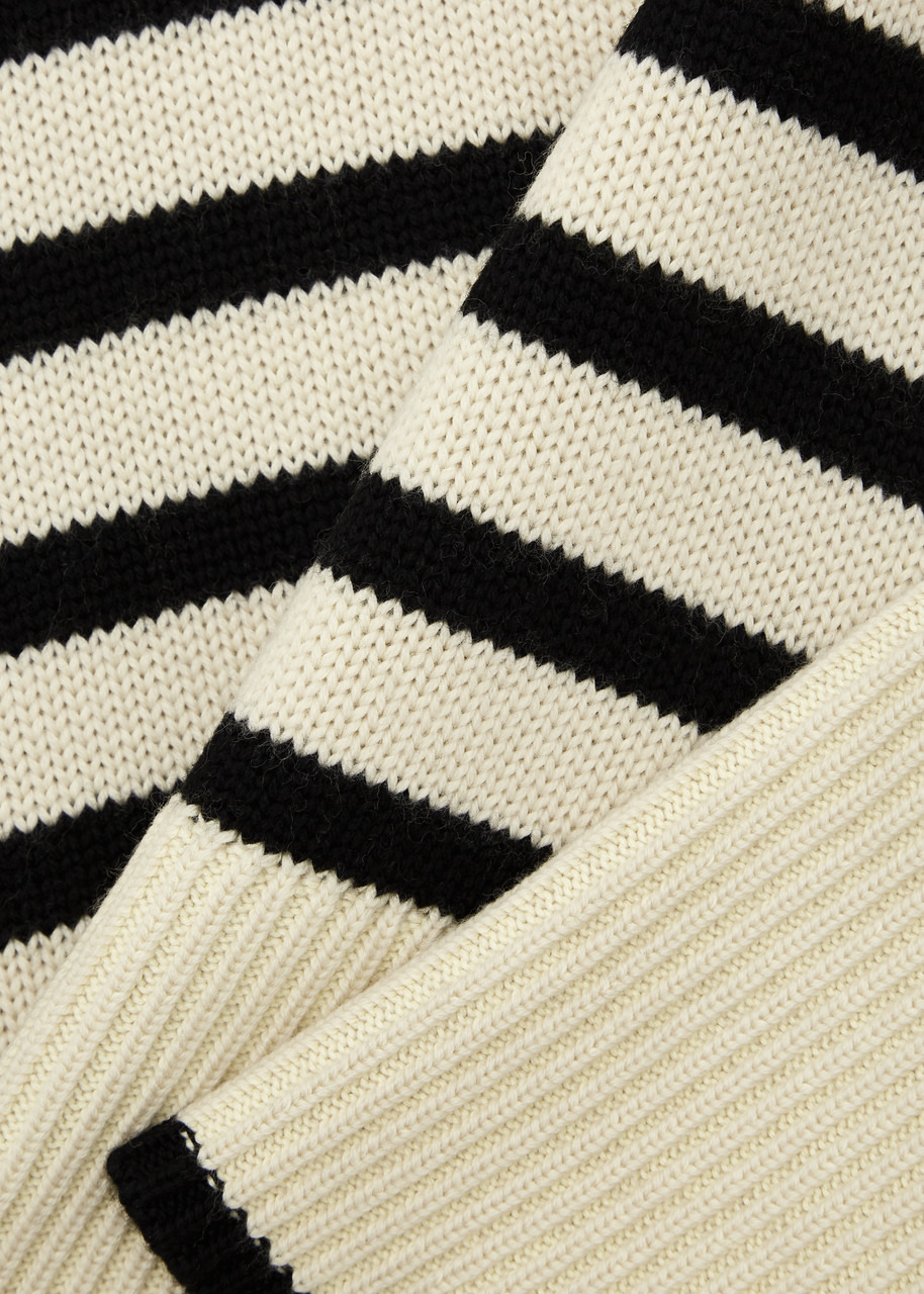 Striped roll-neck wool-blend jumper - 5